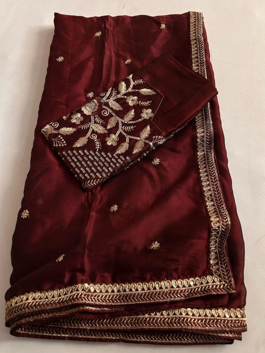 Brown Rangoli silk saree