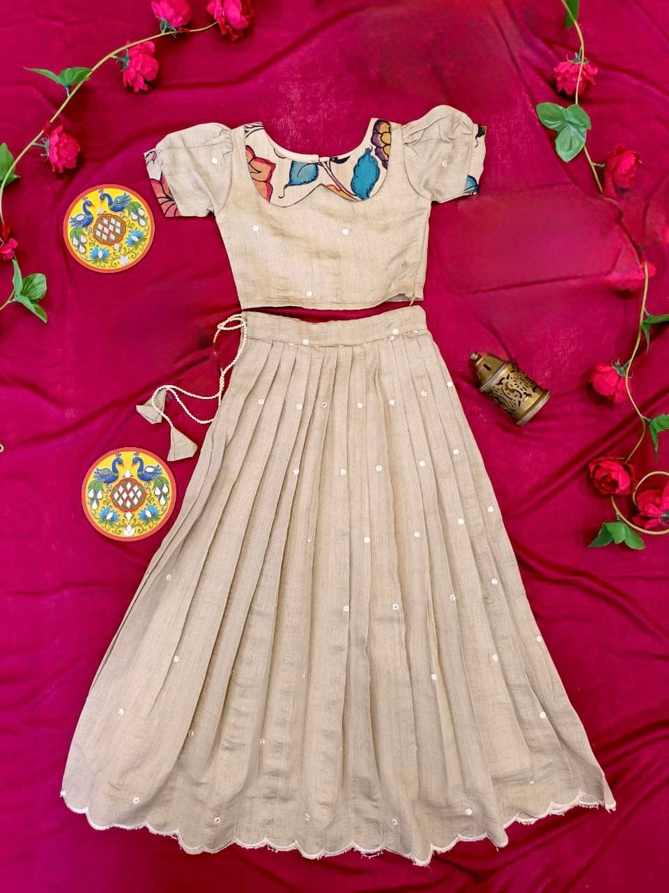 Kalamkari Lehengas for kids