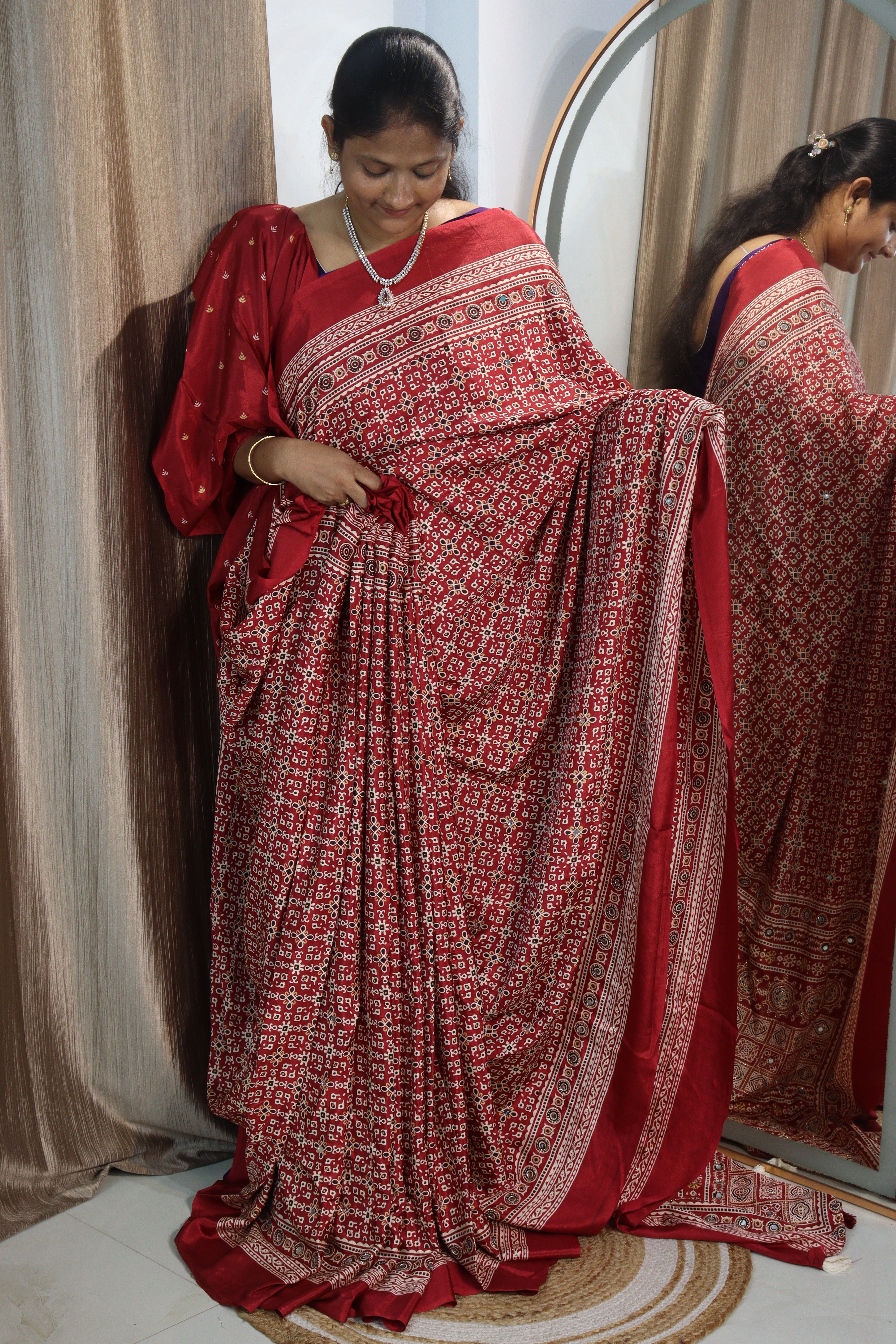 Anjali: Mirror work sarees