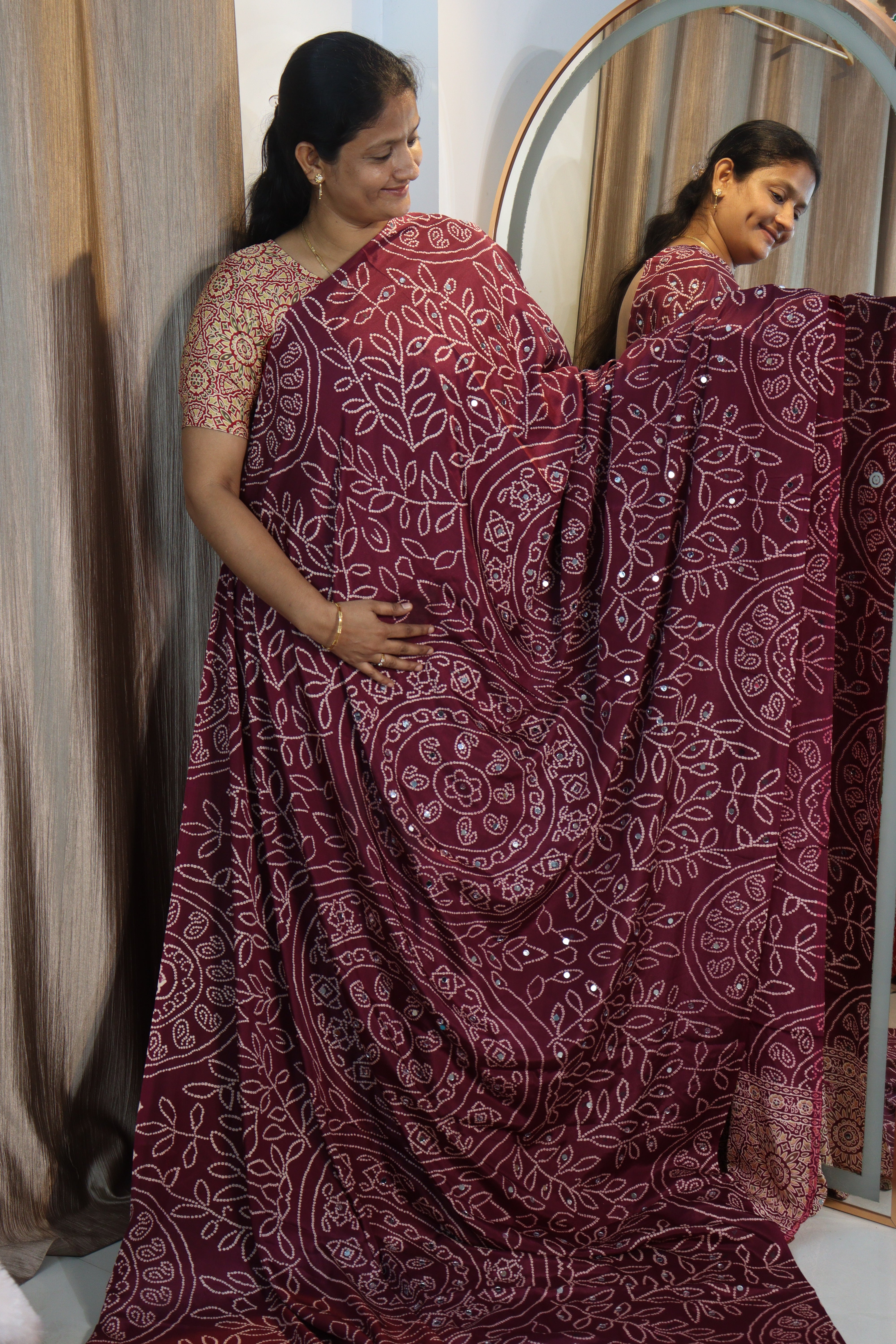 Anshu : Ajrak viscose silk sarees