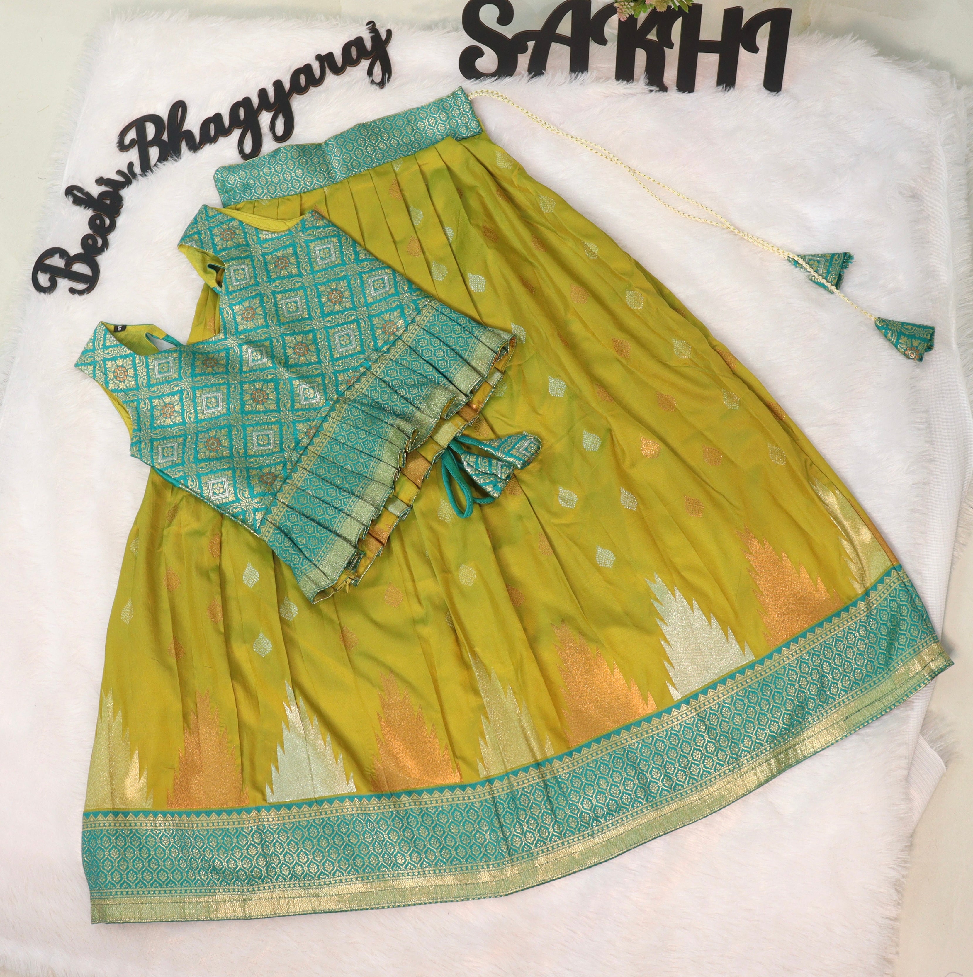 Pranavi: pattu Lehengas for kids