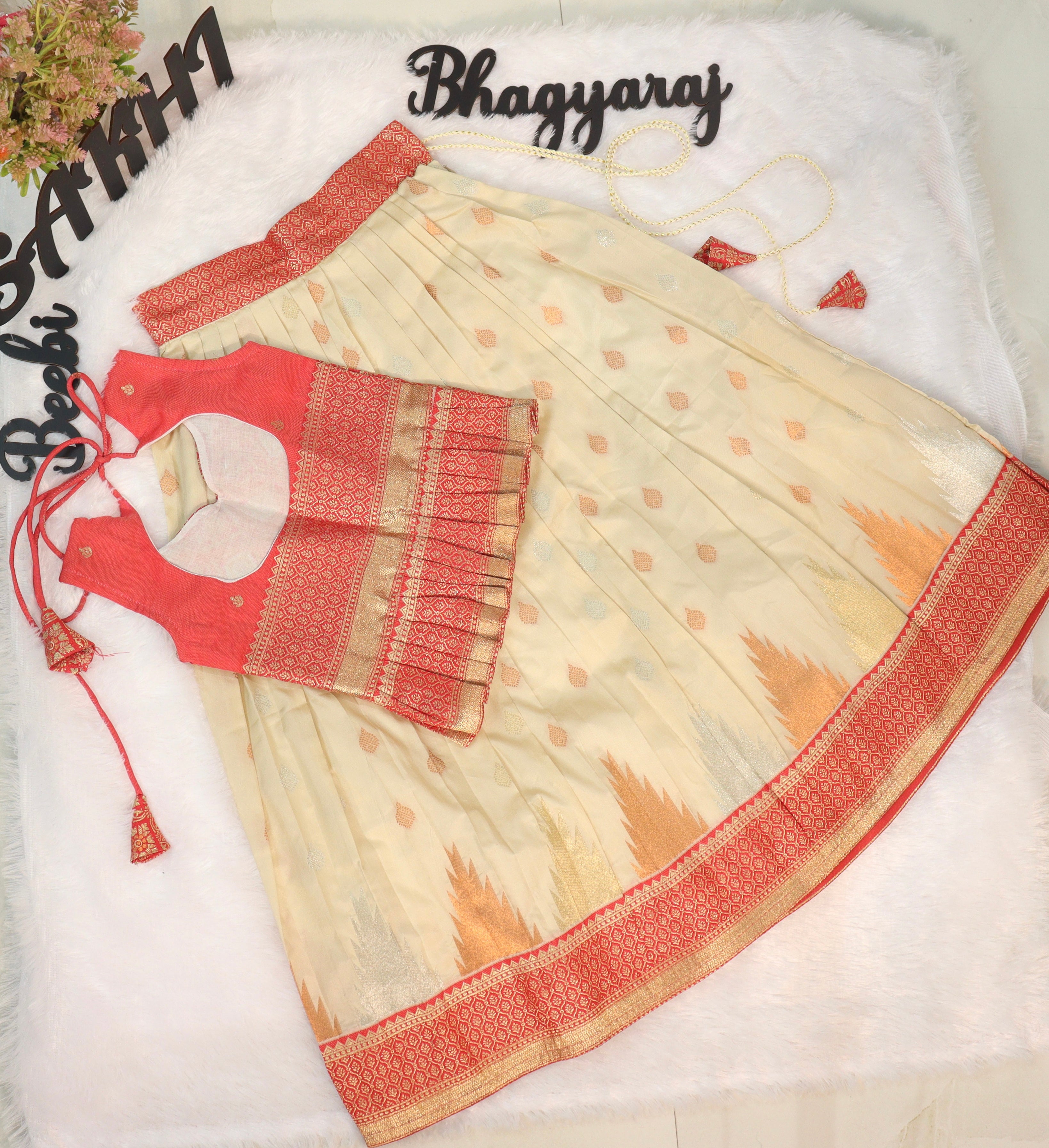 Pranavi: pattu Lehengas for kids