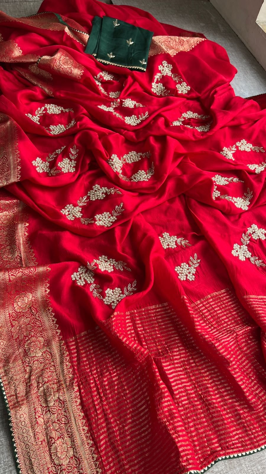 Pure Banarasi Munga Silk Saree