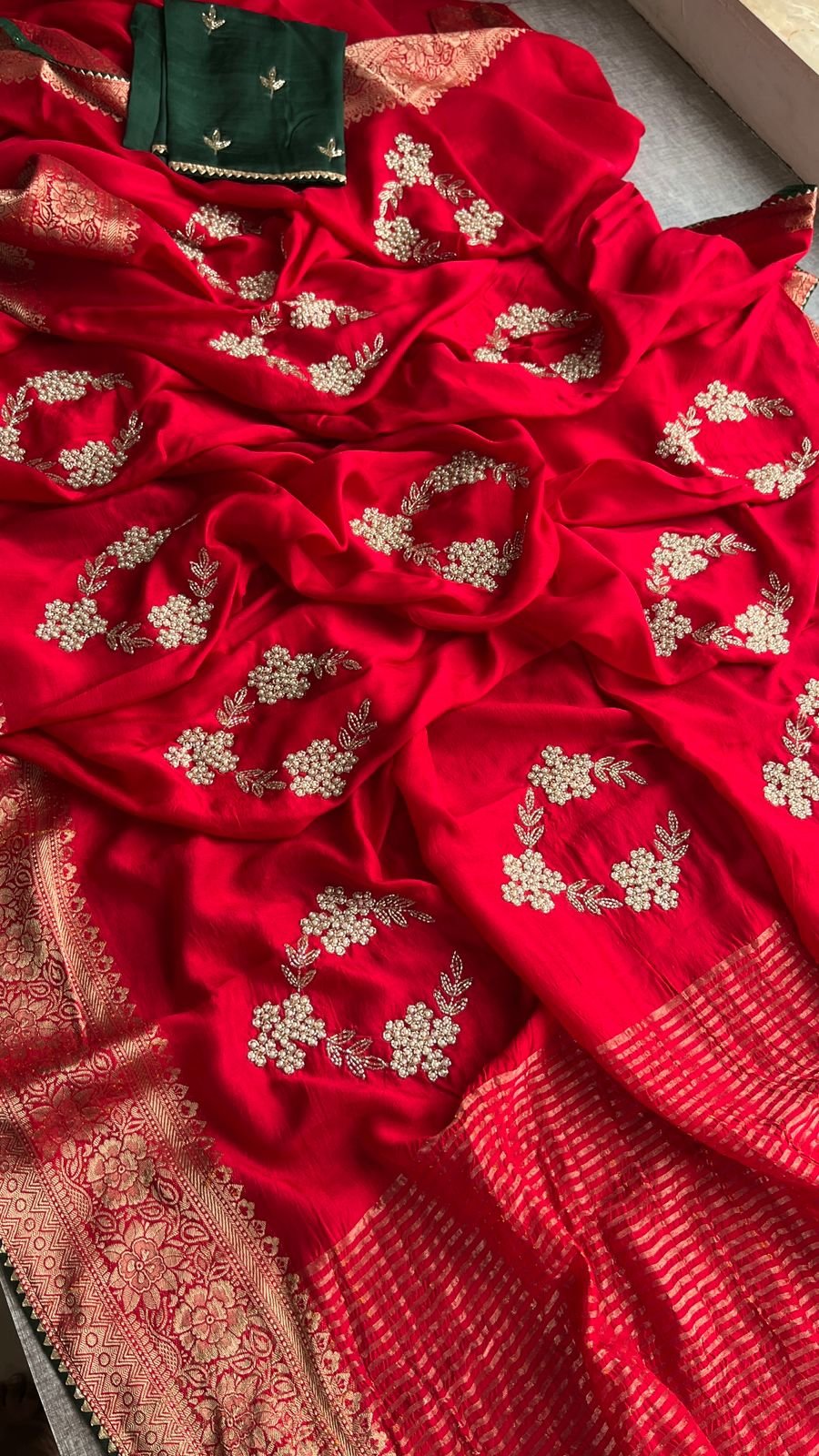 Pure Banarasi Munga Silk Saree