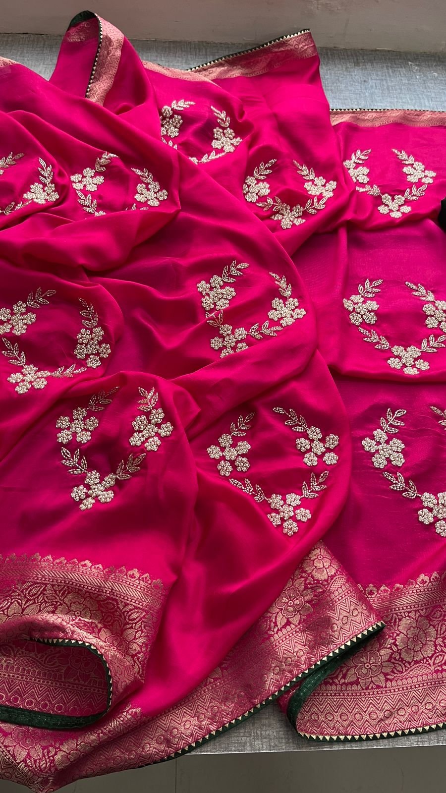 Pure Banarasi Munga Silk Saree