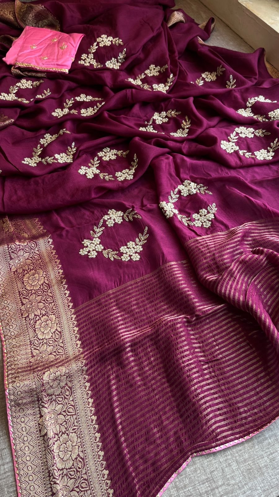 Pure Banarasi Munga Silk Saree