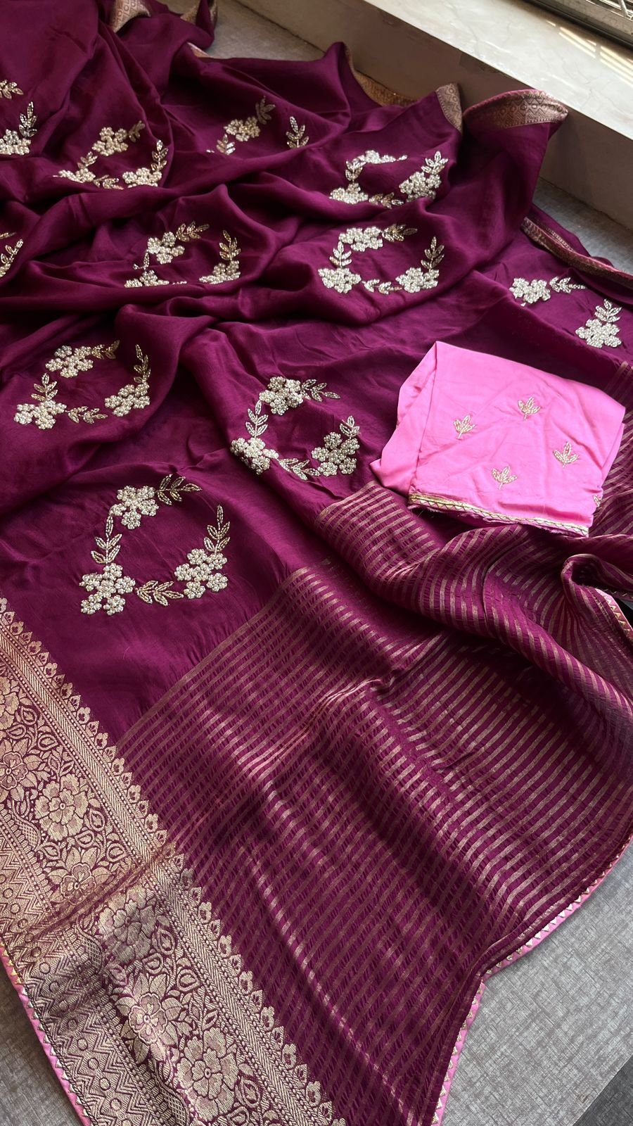 Pure Banarasi Munga Silk Saree