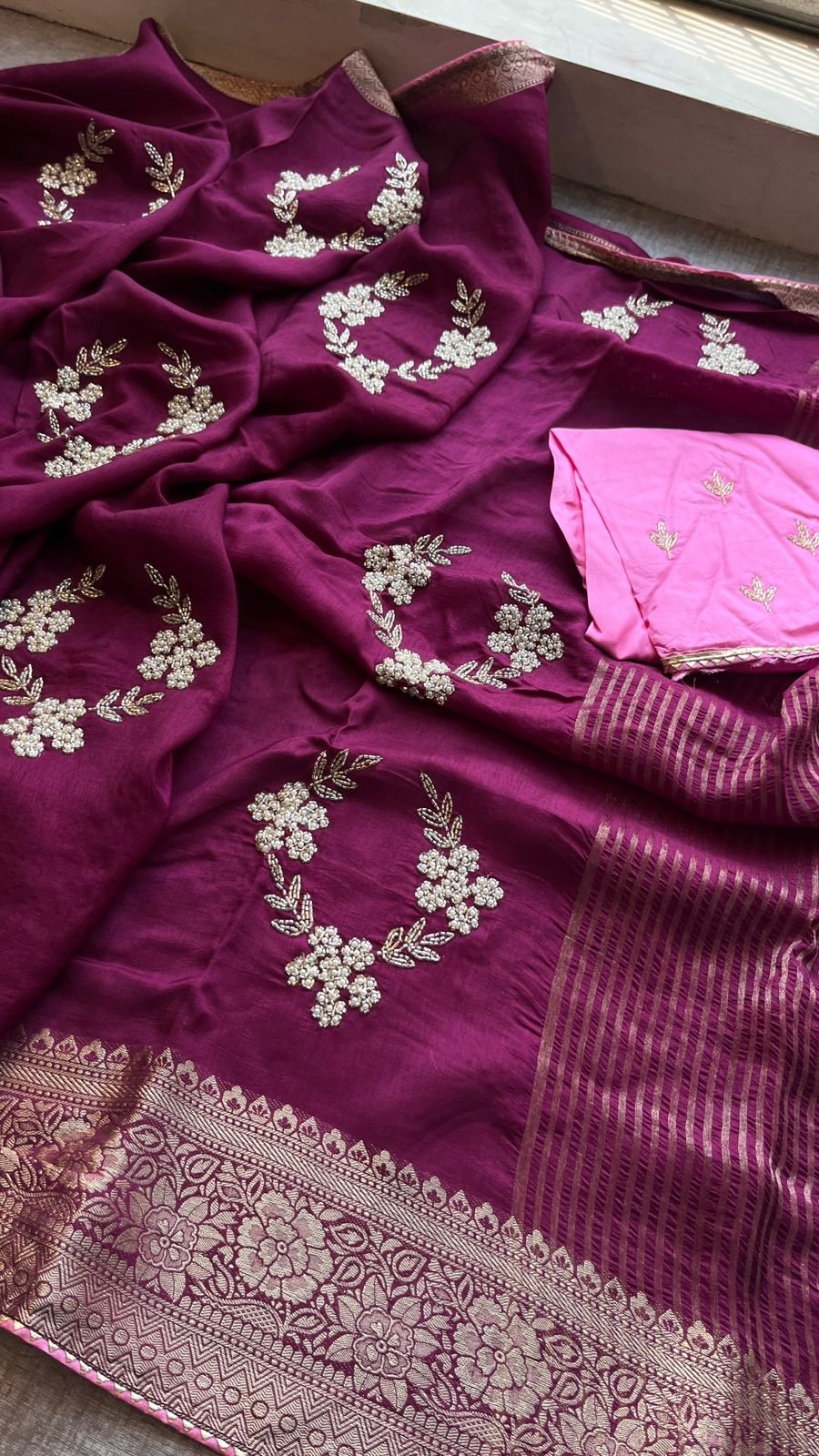 Pure Banarasi Munga Silk Saree