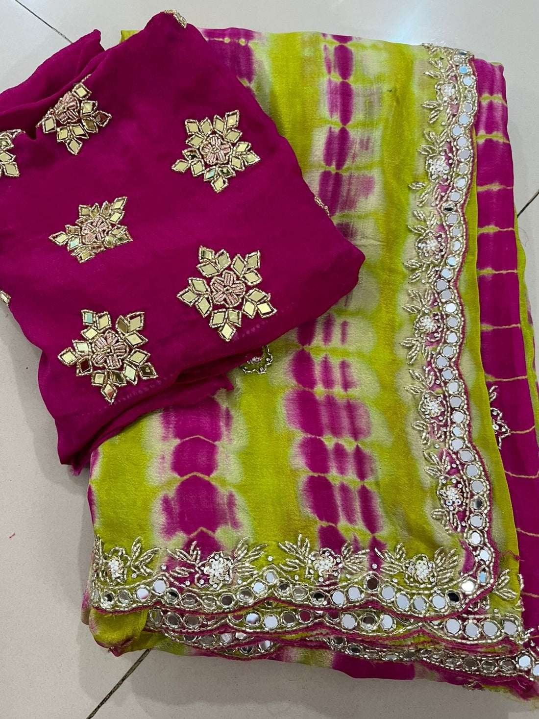 Pure Handwork Chinnon sarees