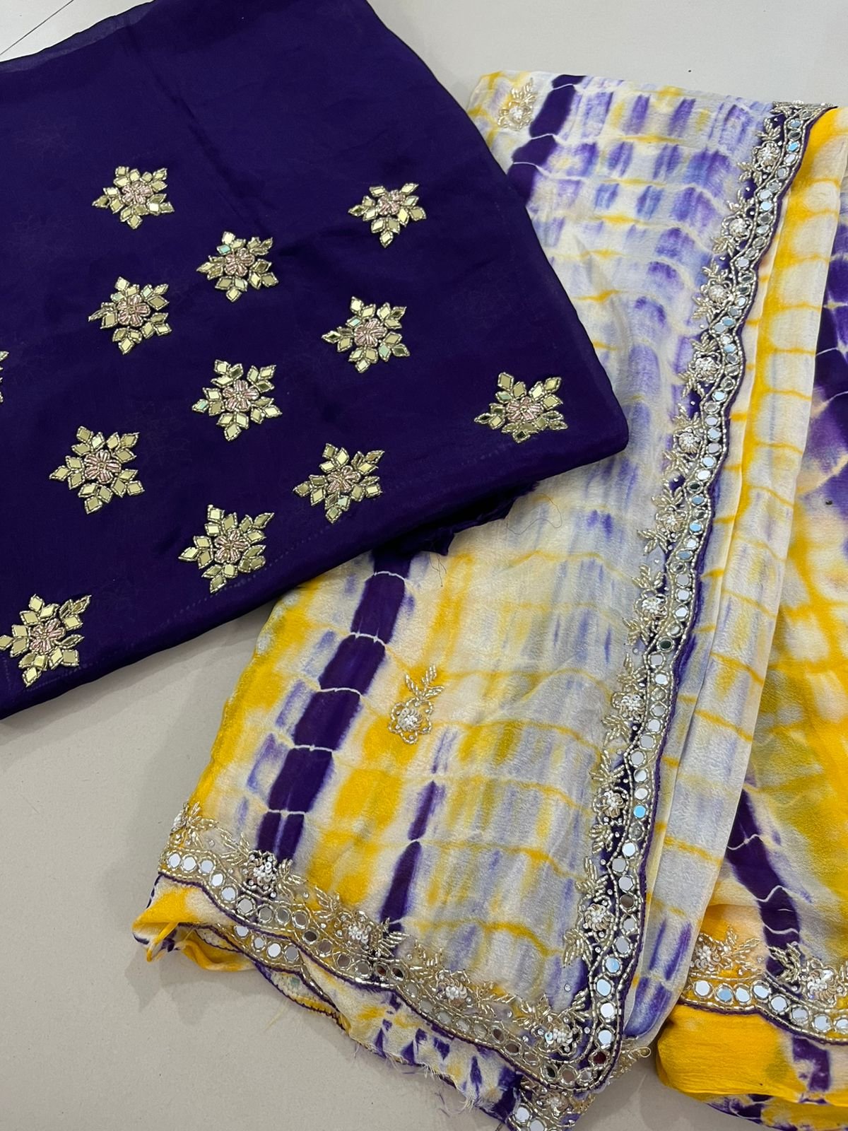 Pure Handwork Chinnon sarees