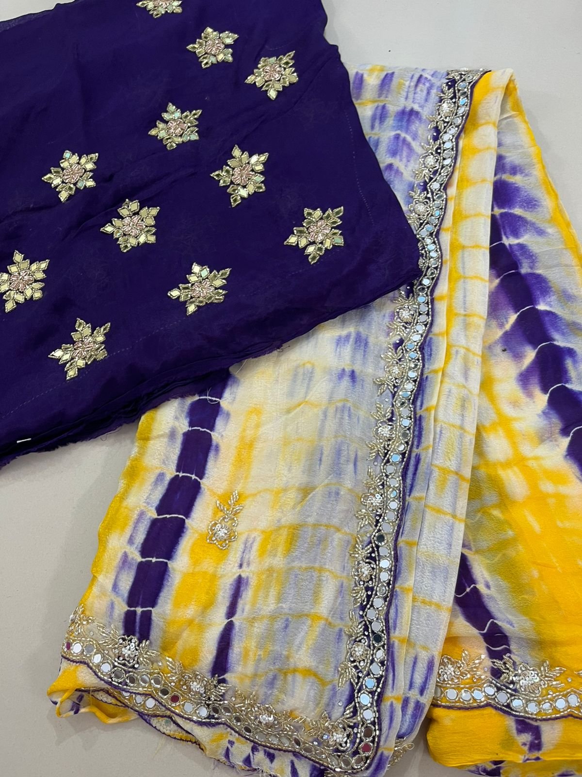 Pure Handwork Chinnon sarees