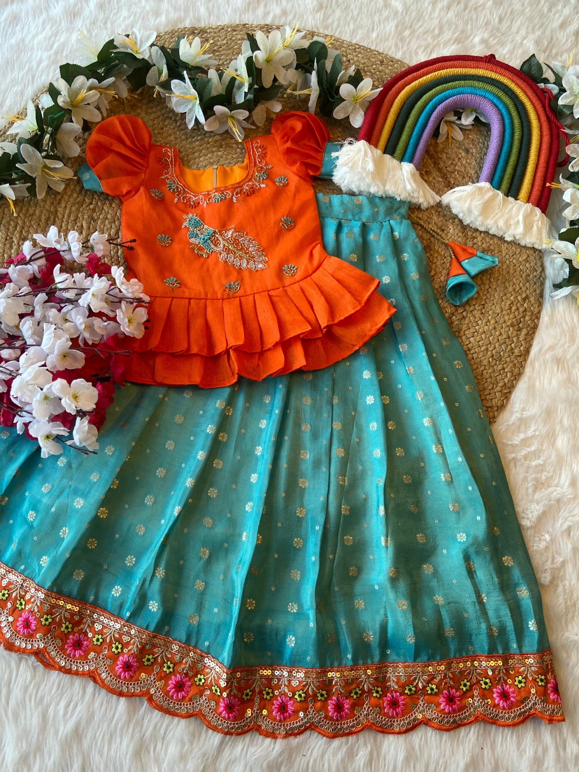 Kids Tissue Handwork Crop Top