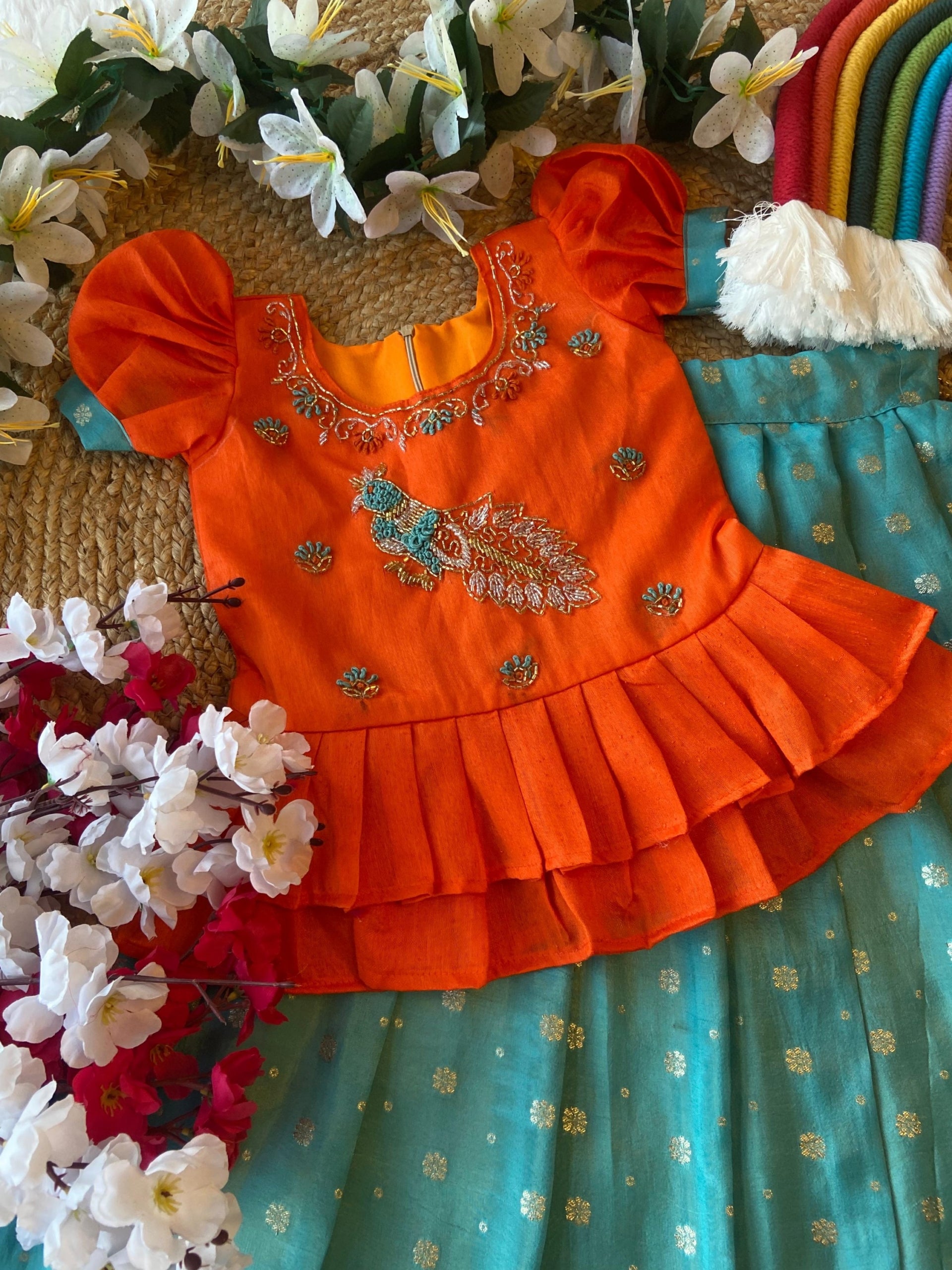 Kids Tissue Handwork Crop Top