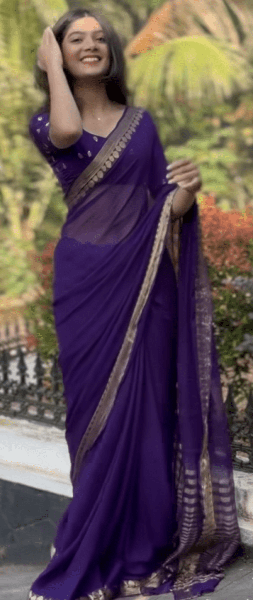 Chinnon Crepe Silk saree