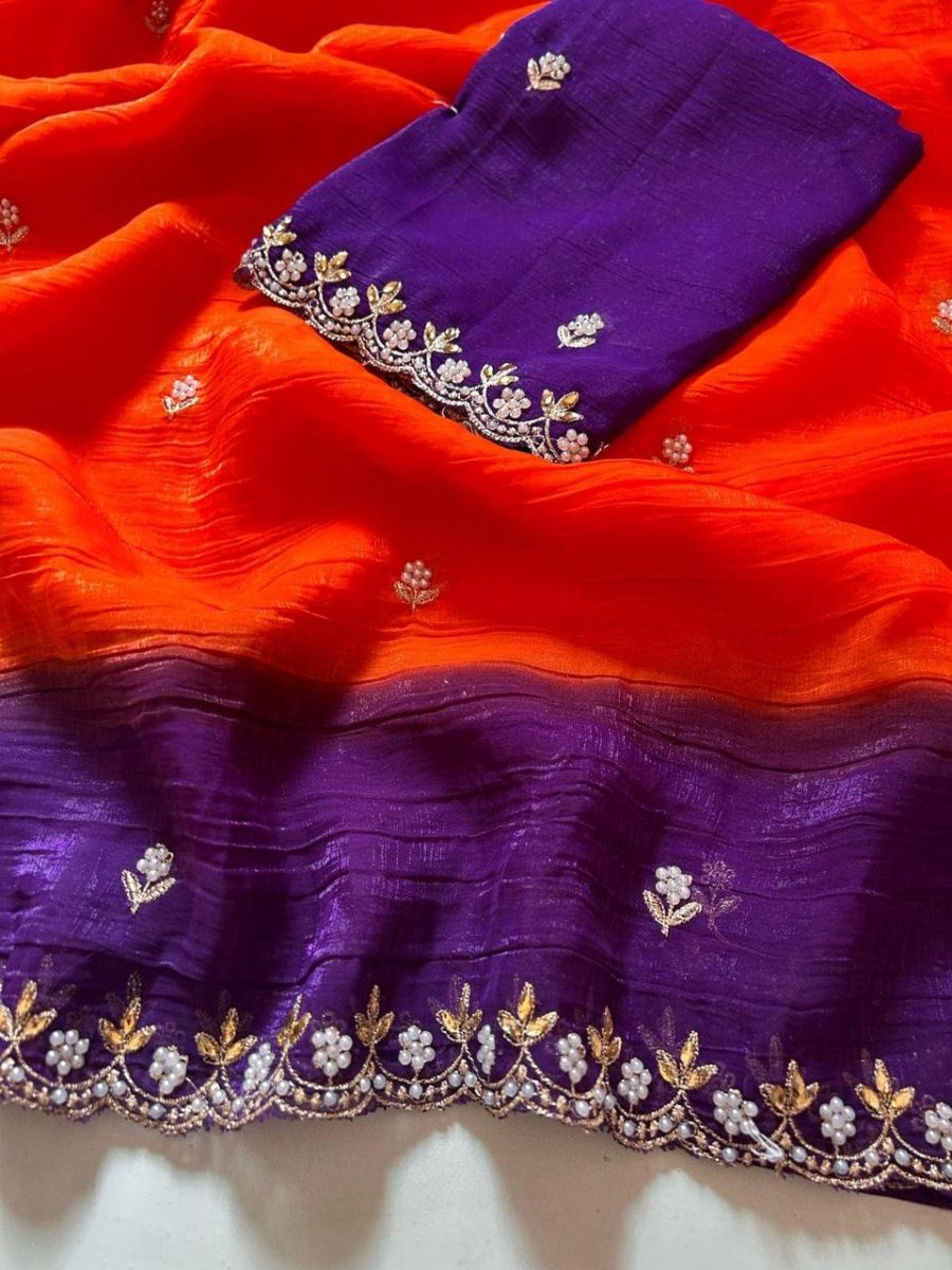Crunchy Chiffon Crush sarees 💕