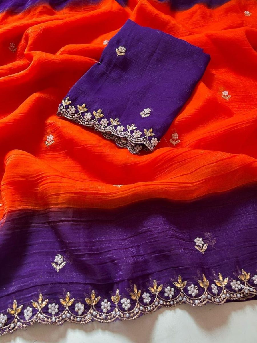 Crunchy Chiffon Crush sarees 💕