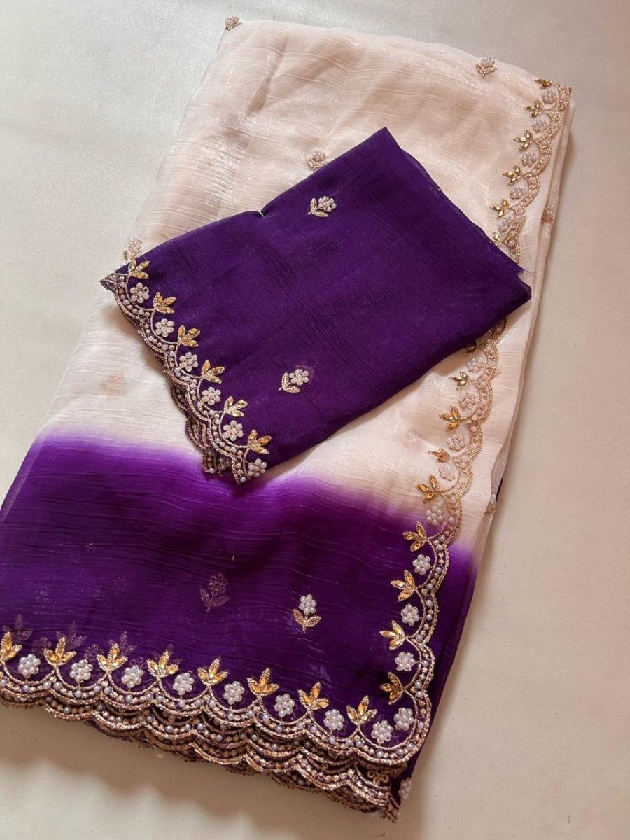 Crunchy Chiffon Crush sarees 💕
