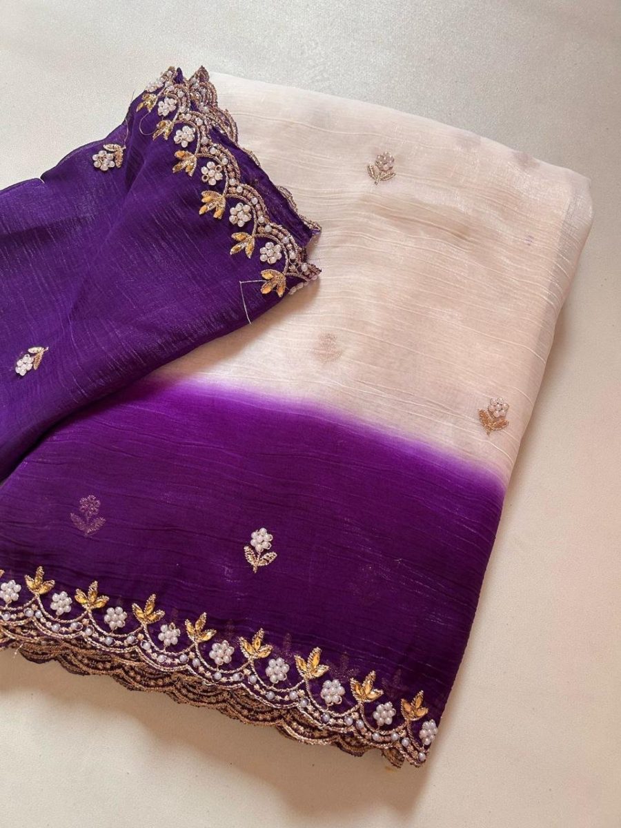 Crunchy Chiffon Crush sarees 💕