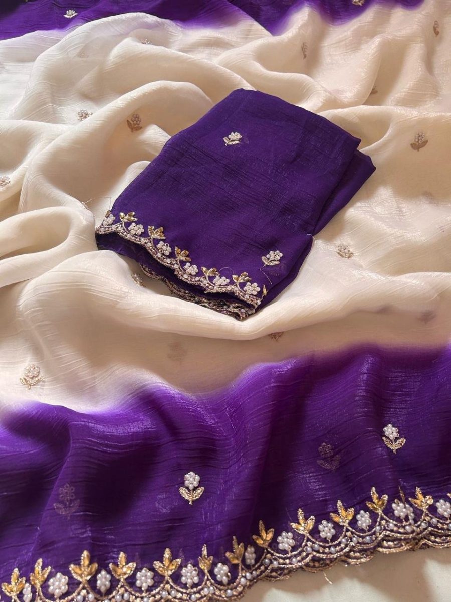 Crunchy Chiffon Crush sarees 💕