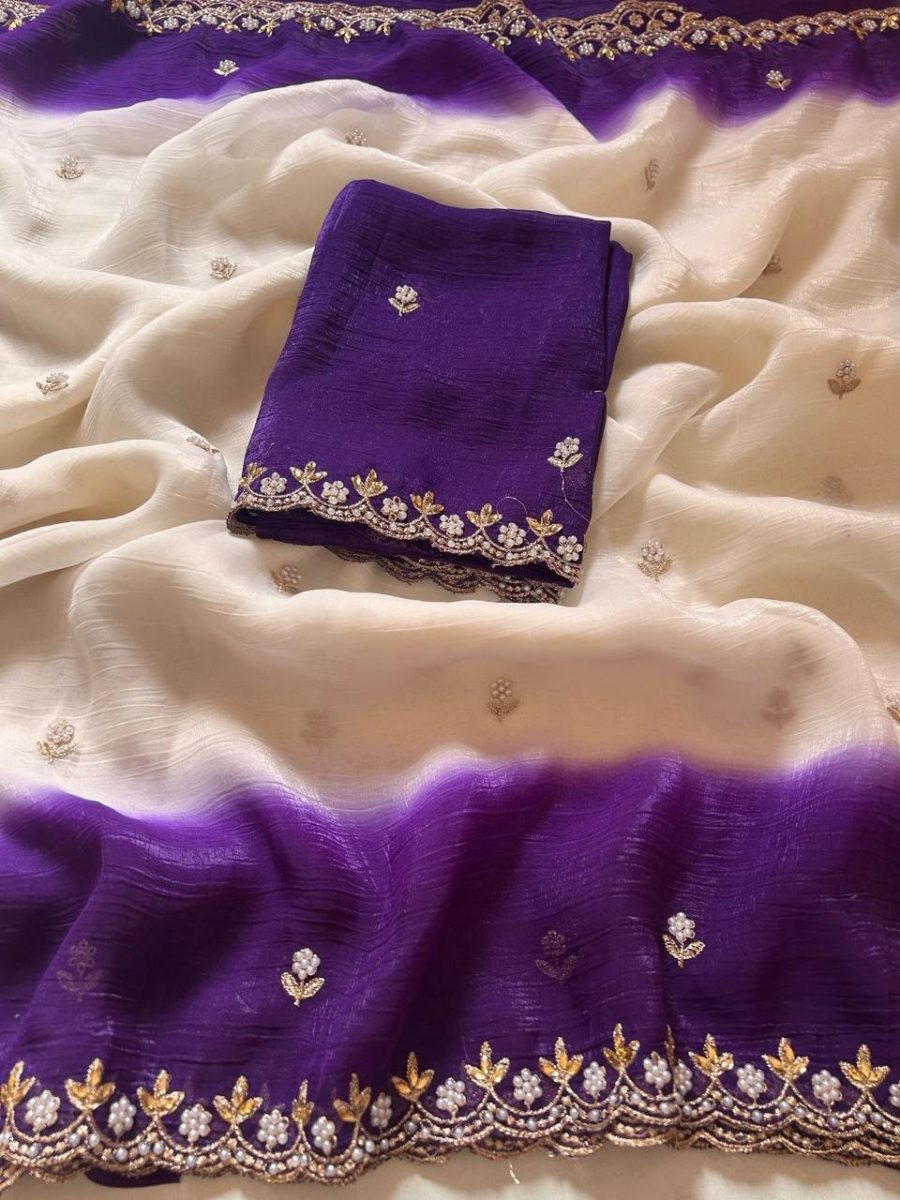 Crunchy Chiffon Crush sarees 💕