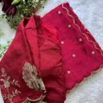 Ashwi - A soft Chinnon With peacock Designer blouse 💕