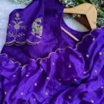 Ashwi - A soft Chinnon With peacock Designer blouse 💕