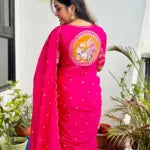 Ashwi - A soft Chinnon With peacock Designer blouse 💕