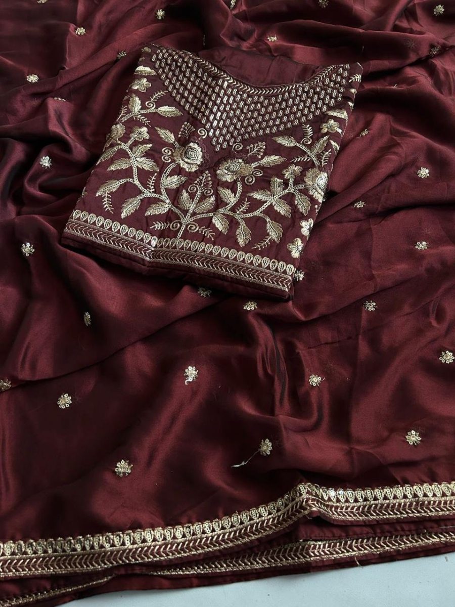 Brown Rangoli silk saree
