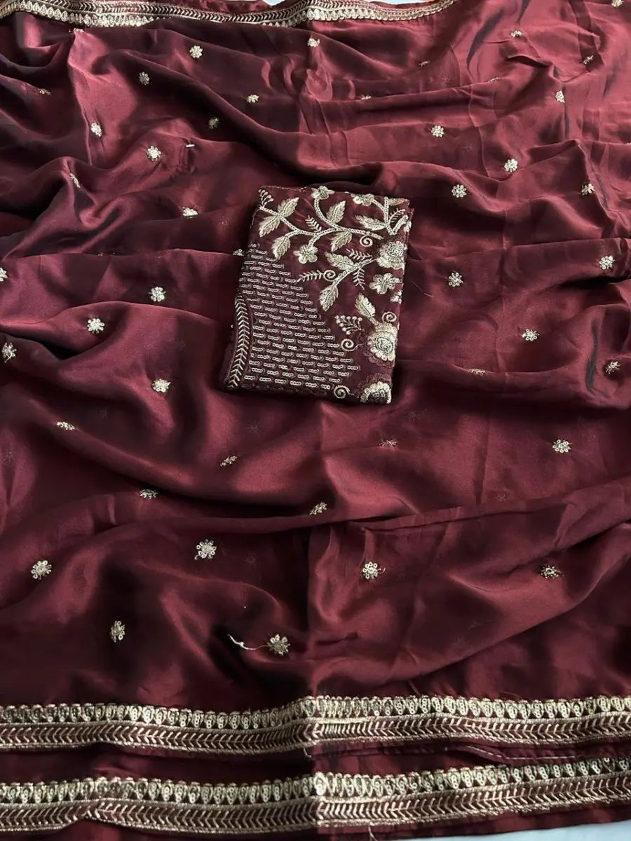Brown Rangoli silk saree