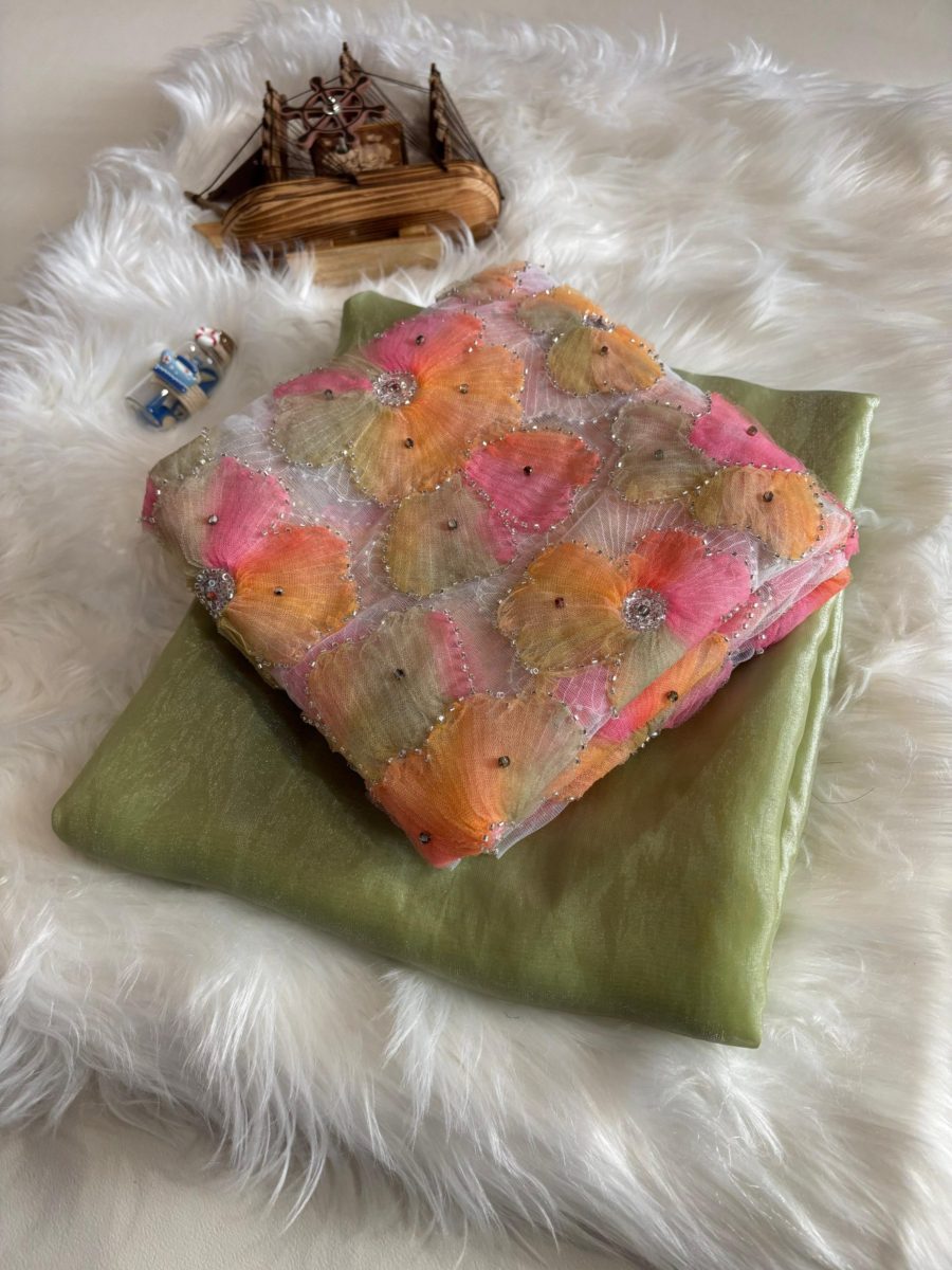 Bloom - space silk + 3D Designer Blouse 💕