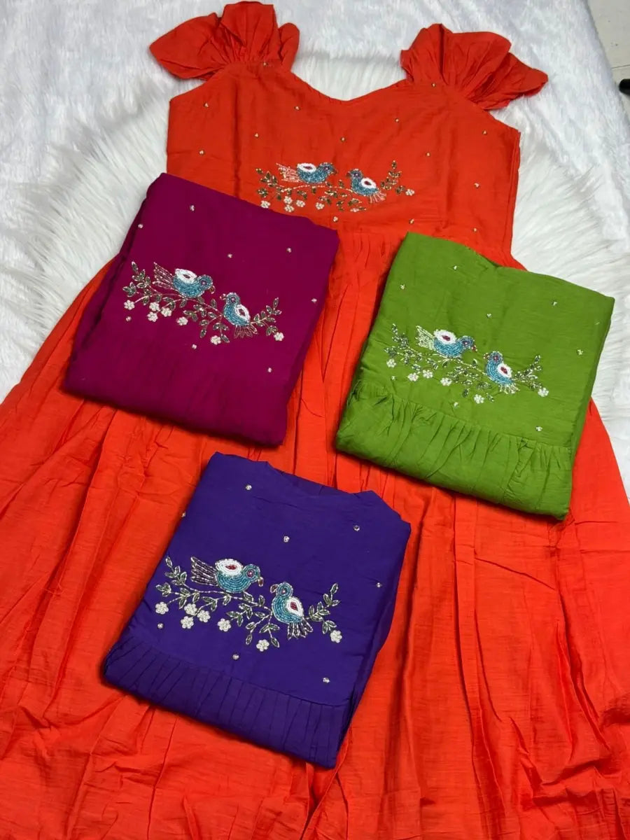 Bird : Designer Handworked Frock