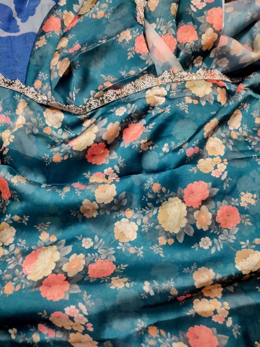 Pure Floral Satin Georgette