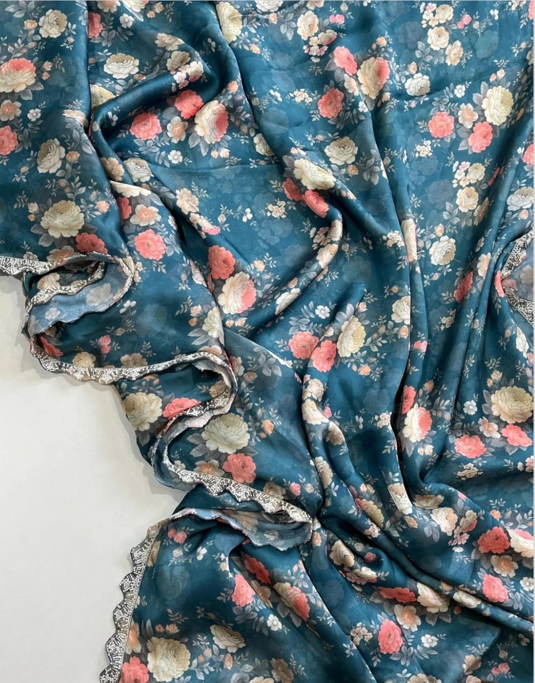 Pure Floral Satin Georgette