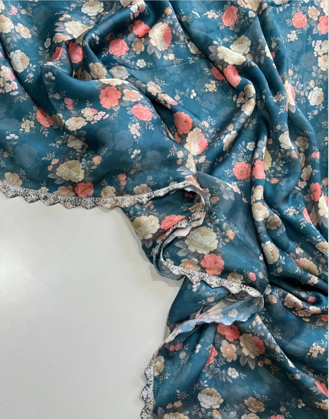 Pure Floral Satin Georgette