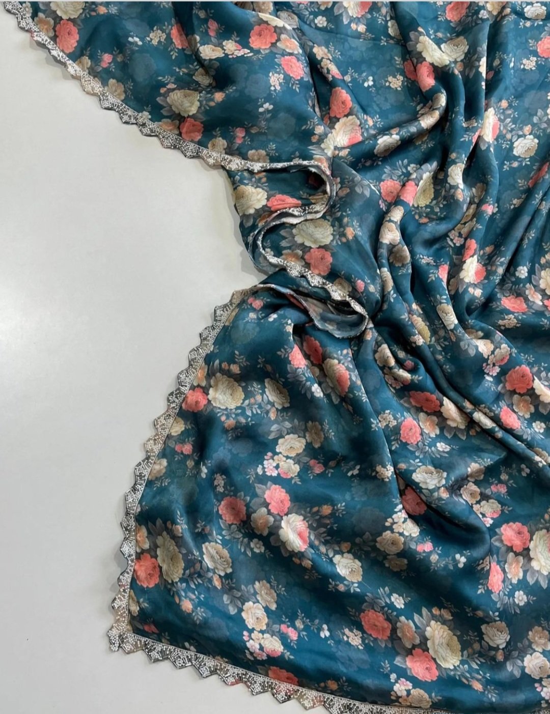 Pure Floral Satin Georgette