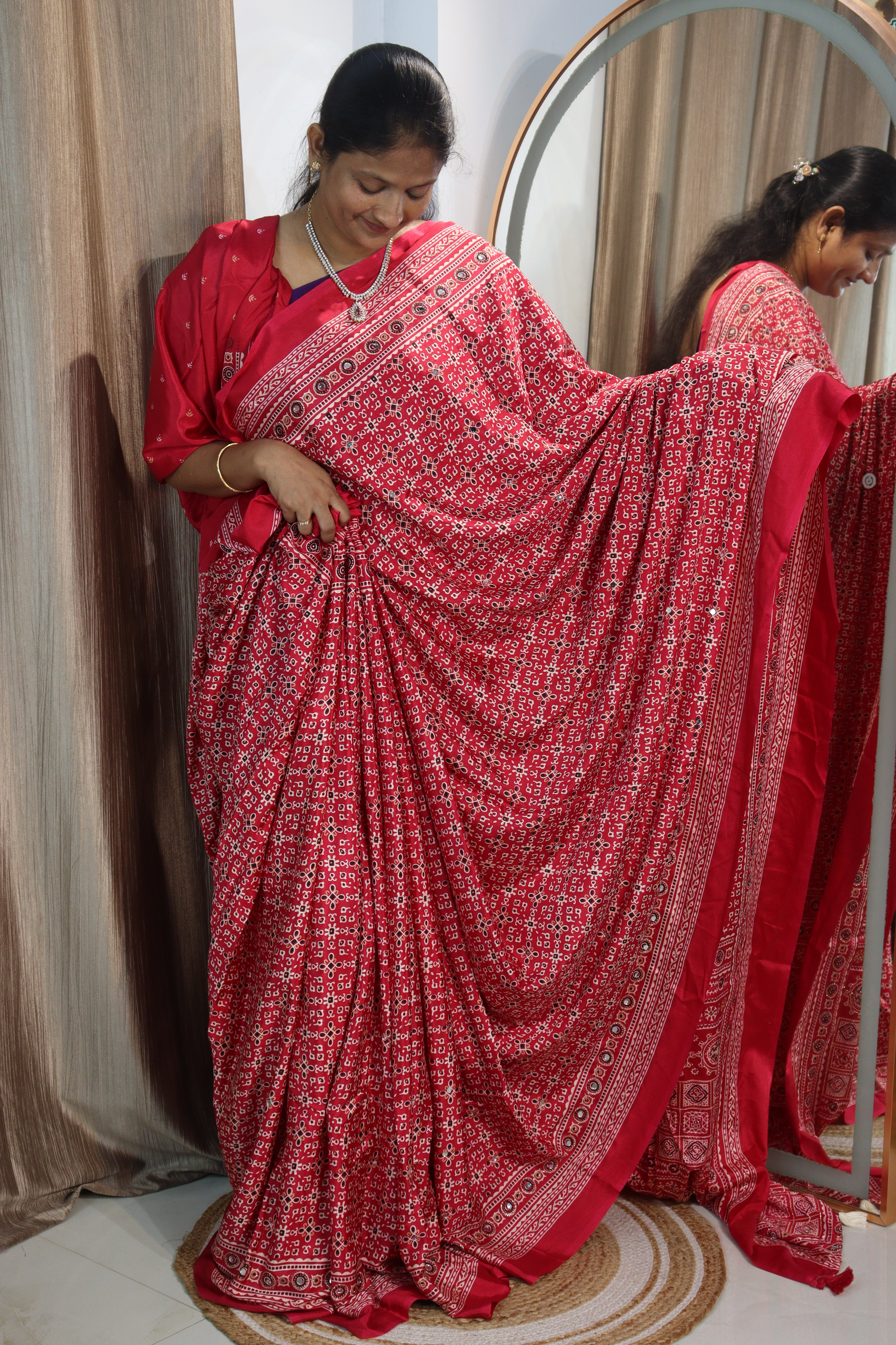 Anjali: Mirror work sarees