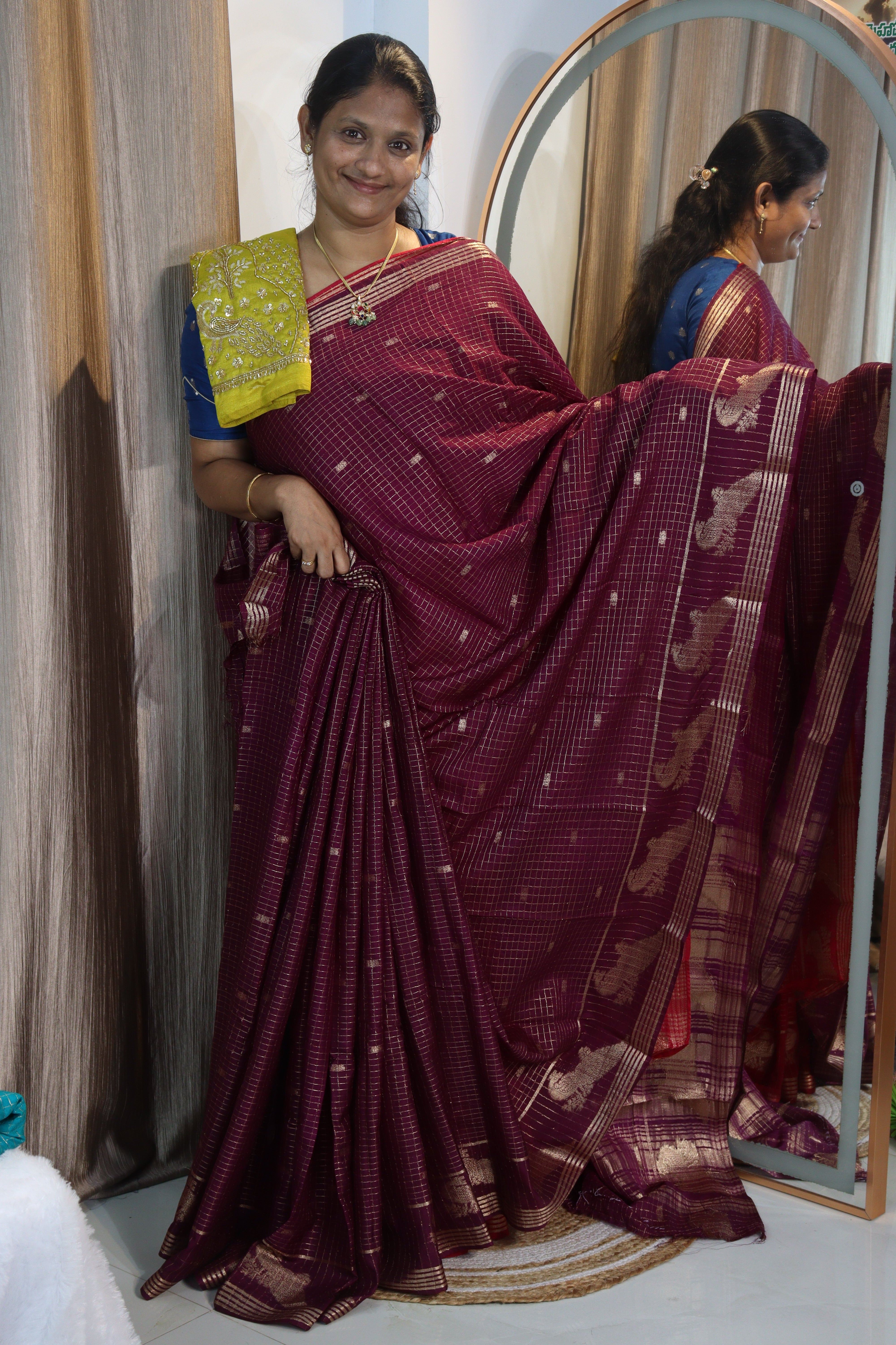 Sheya: Vintage sarees + Maggam work Blouse