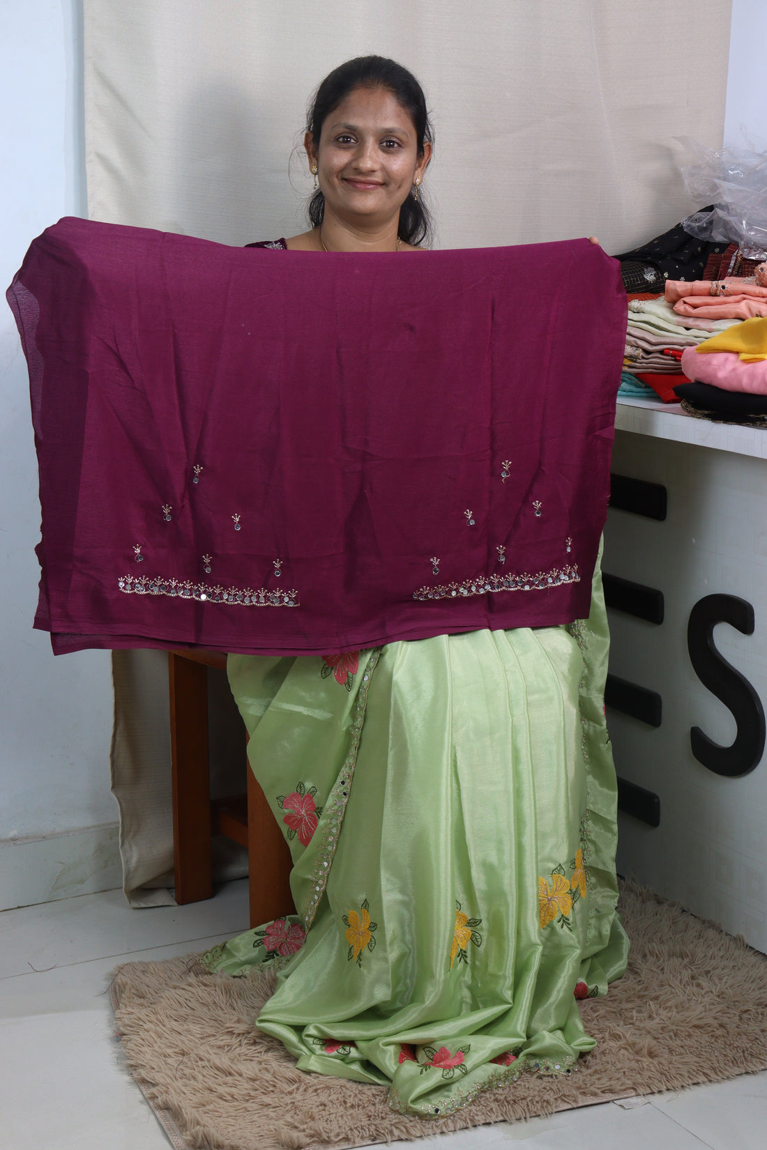 Rich Floral chinnon sarees