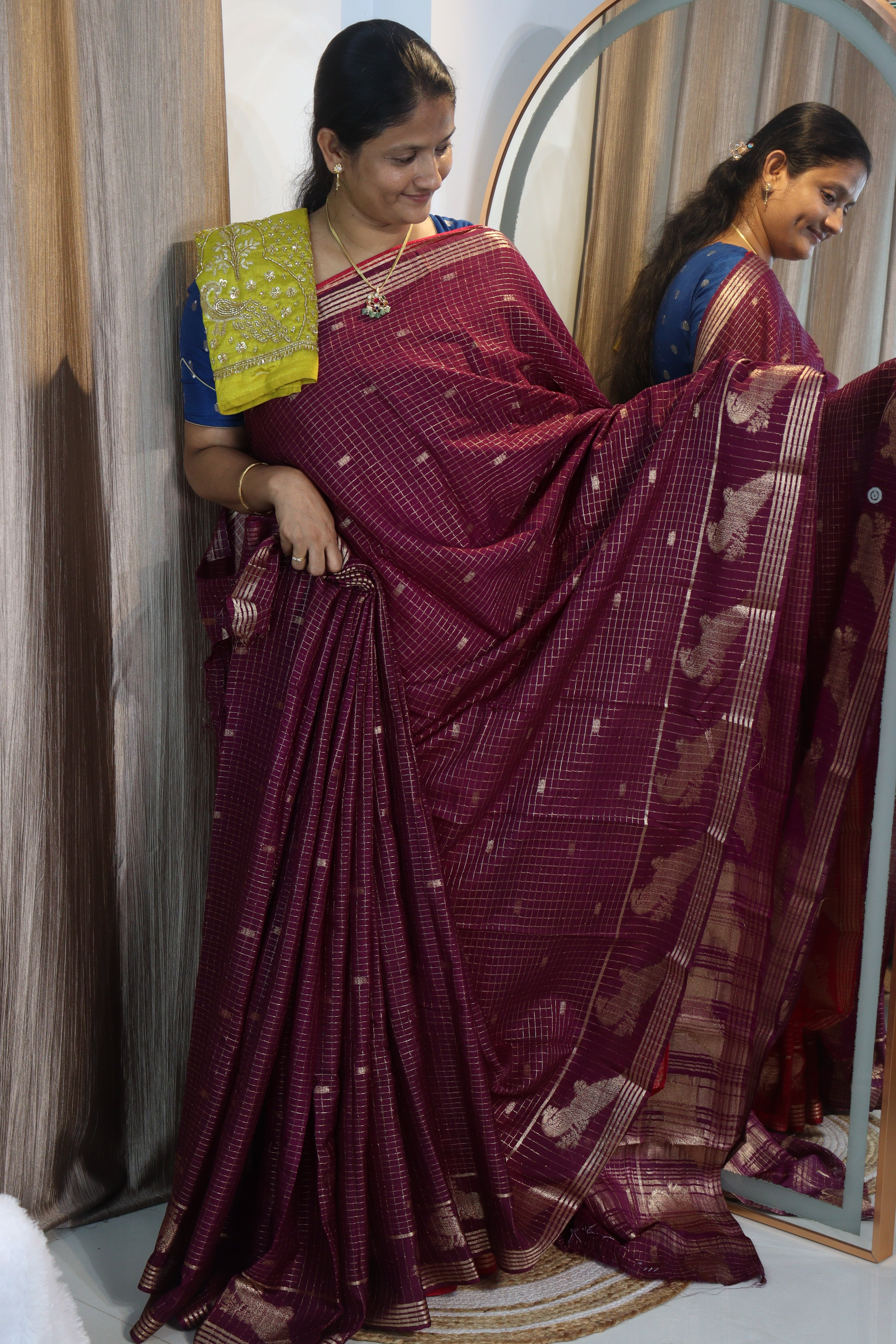 Sheya: Vintage sarees + Maggam work Blouse