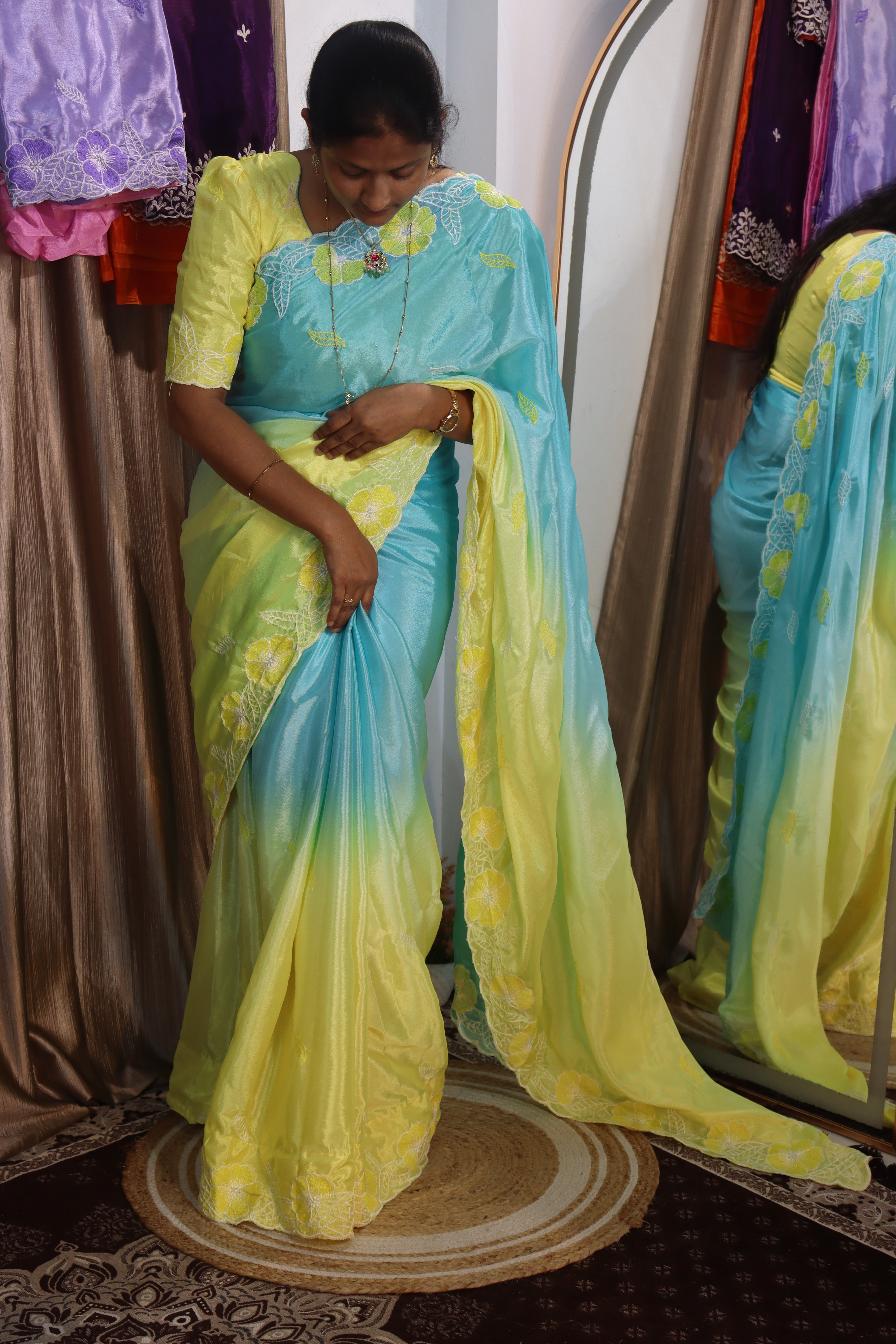 Jiya: Soft Chinnon silk sarees