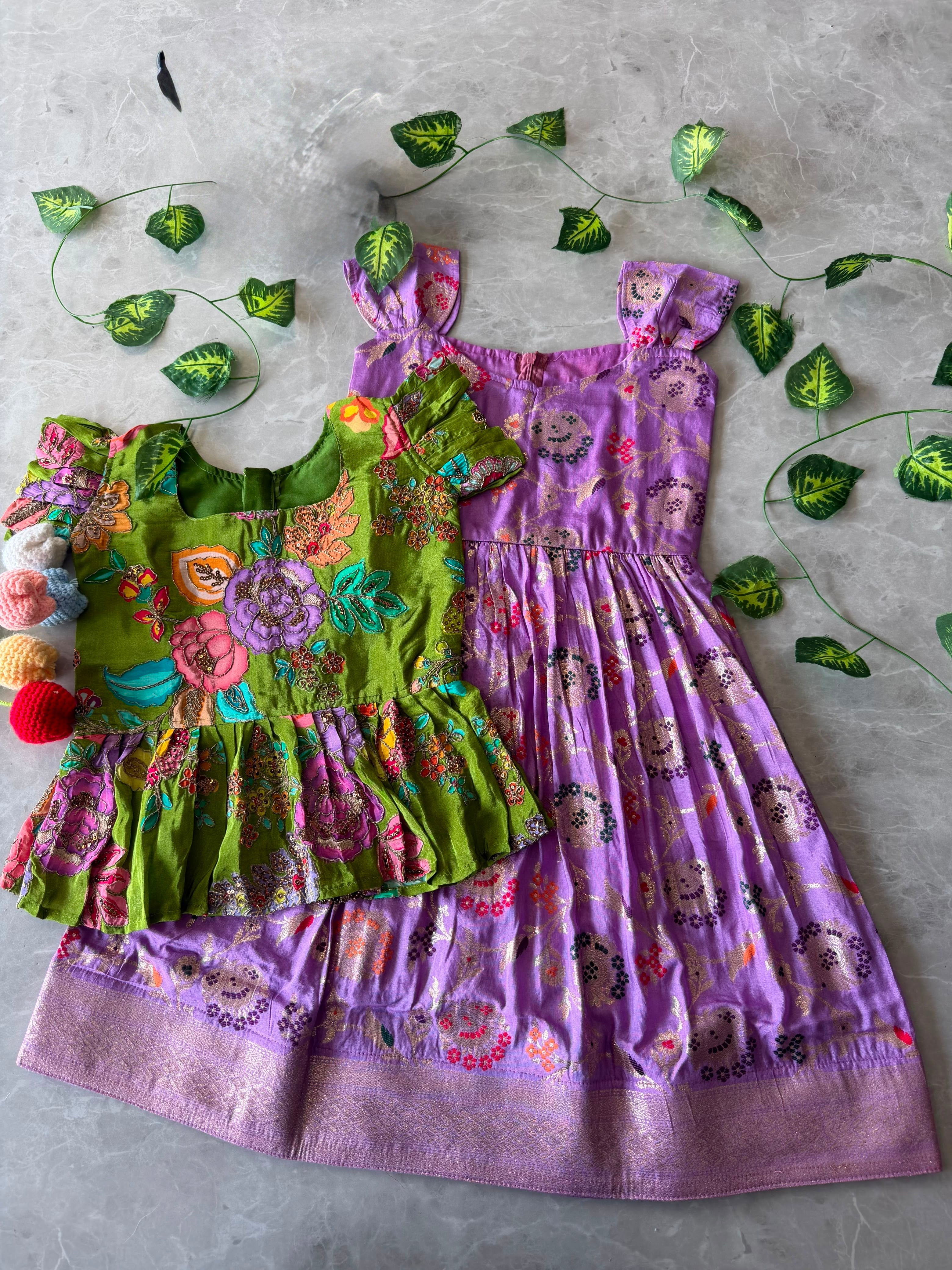 Dharvi : 2 in one kids frocks