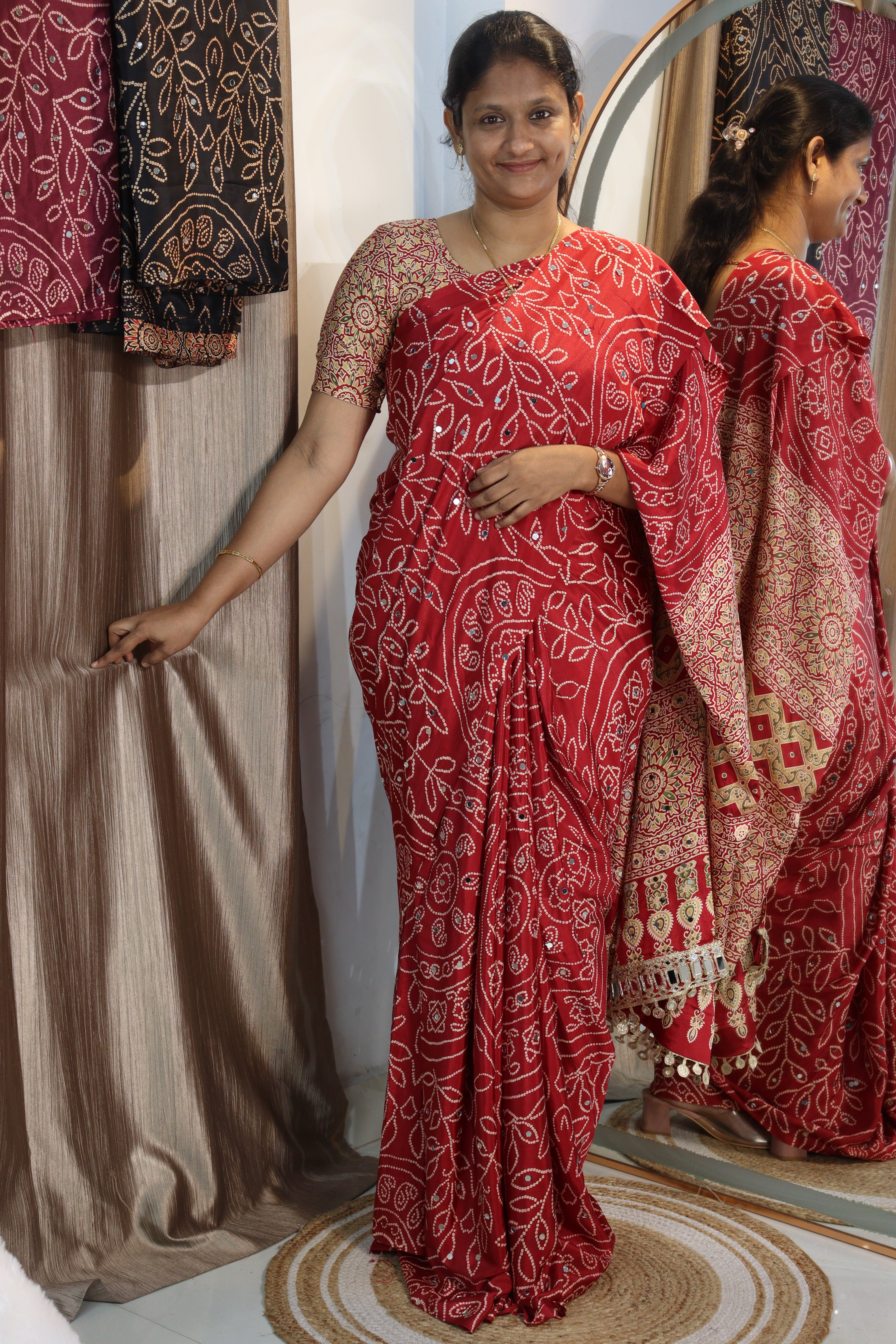Anshu : Ajrak viscose silk sarees