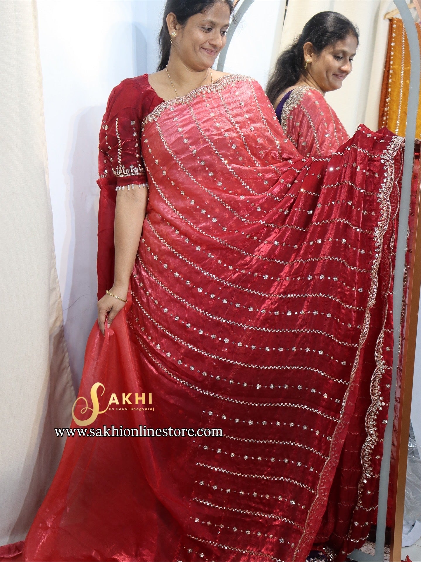 Gold Beed work Space silks premium
