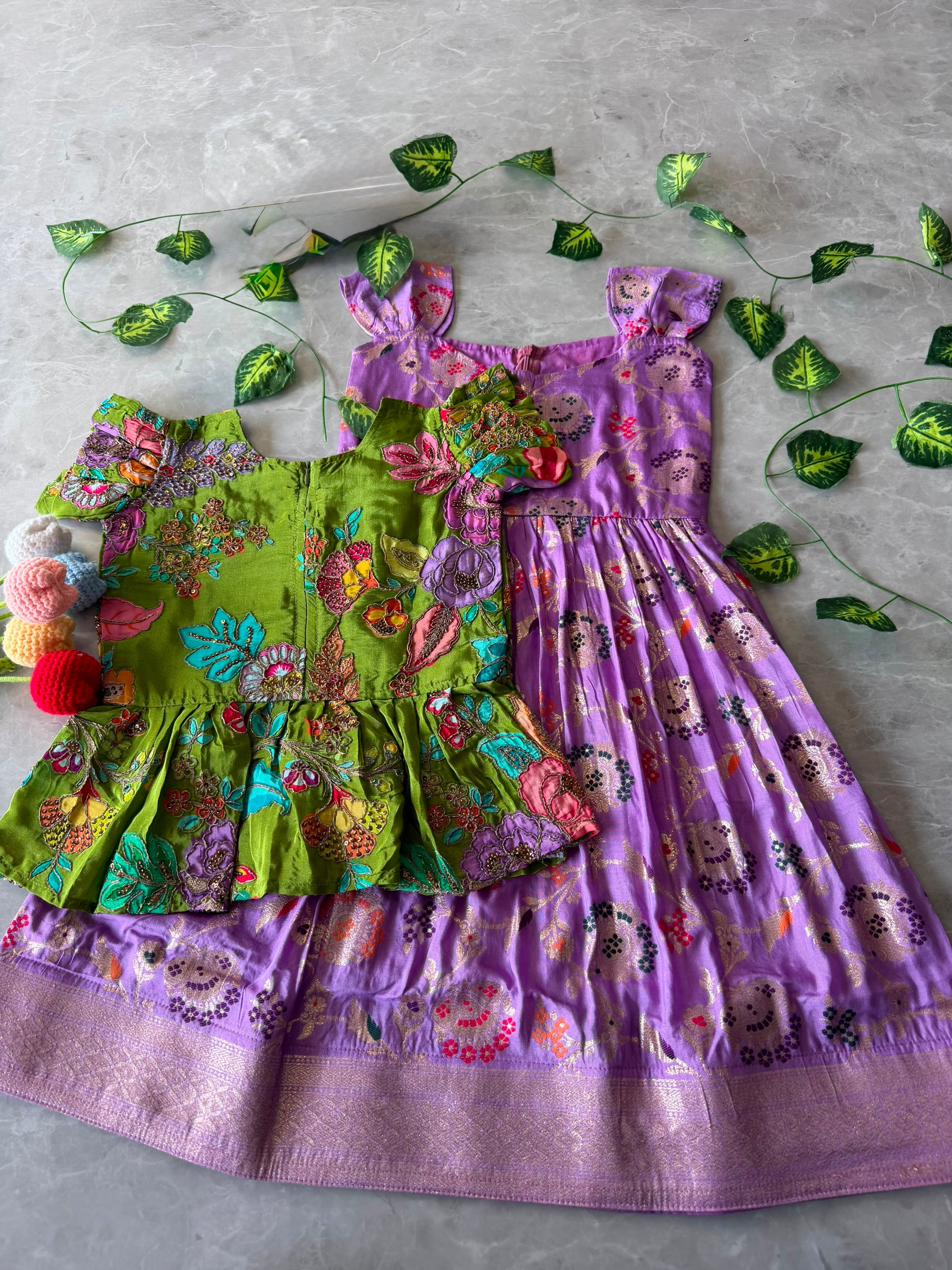 Dharvi : 2 in one kids frocks
