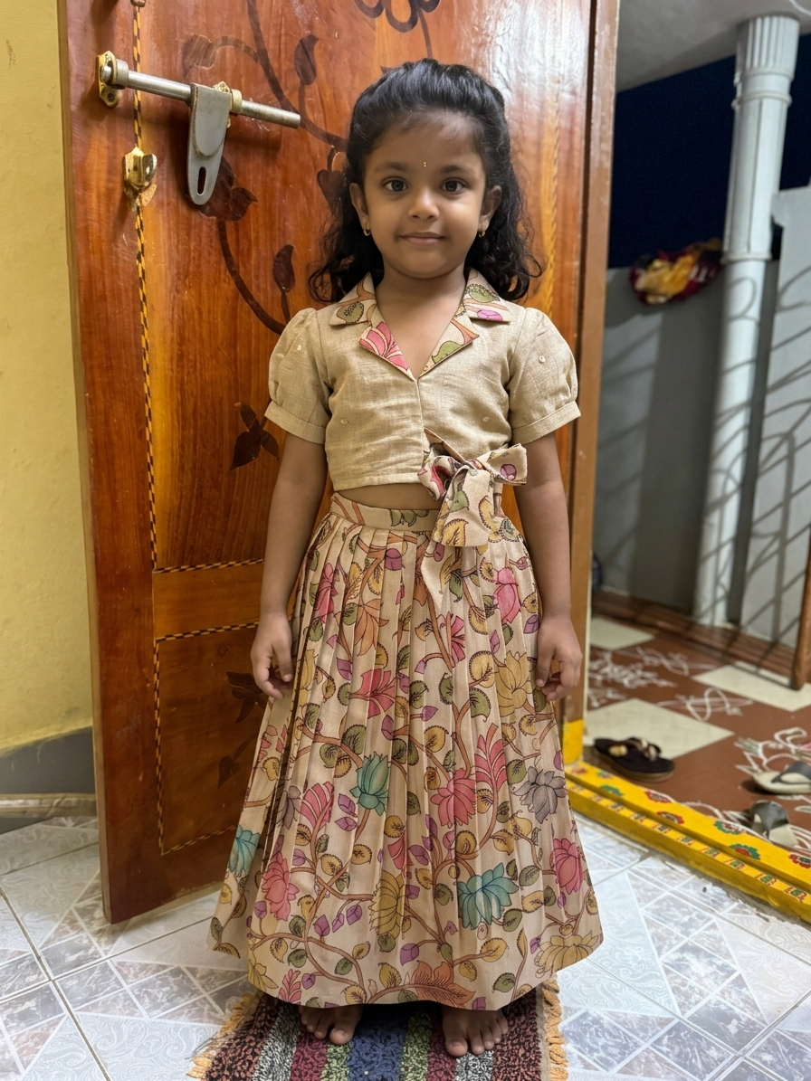 Kalamkari Lehenga for kids