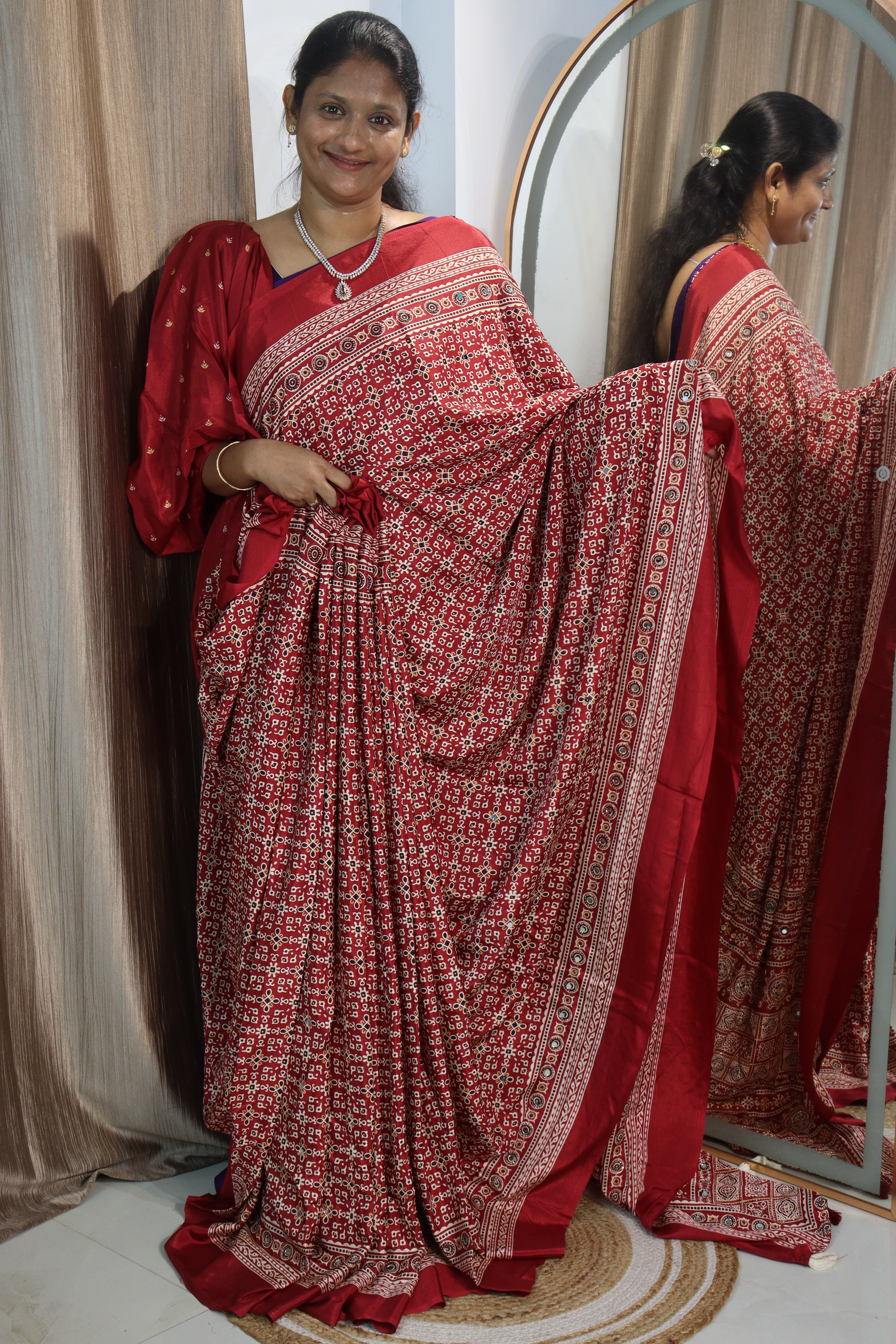 Anjali: Mirror work sarees
