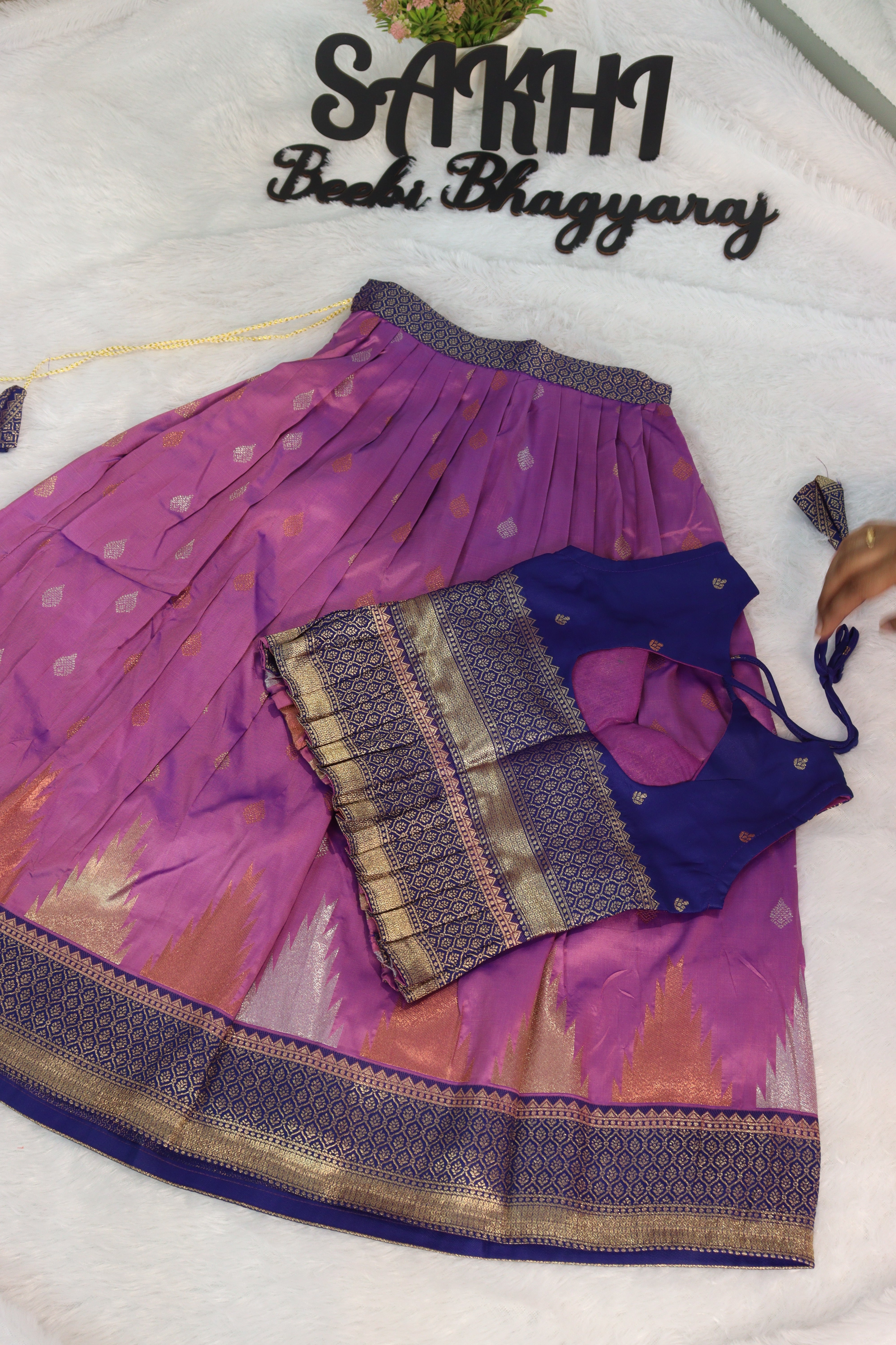 Pranavi: pattu Lehengas for kids