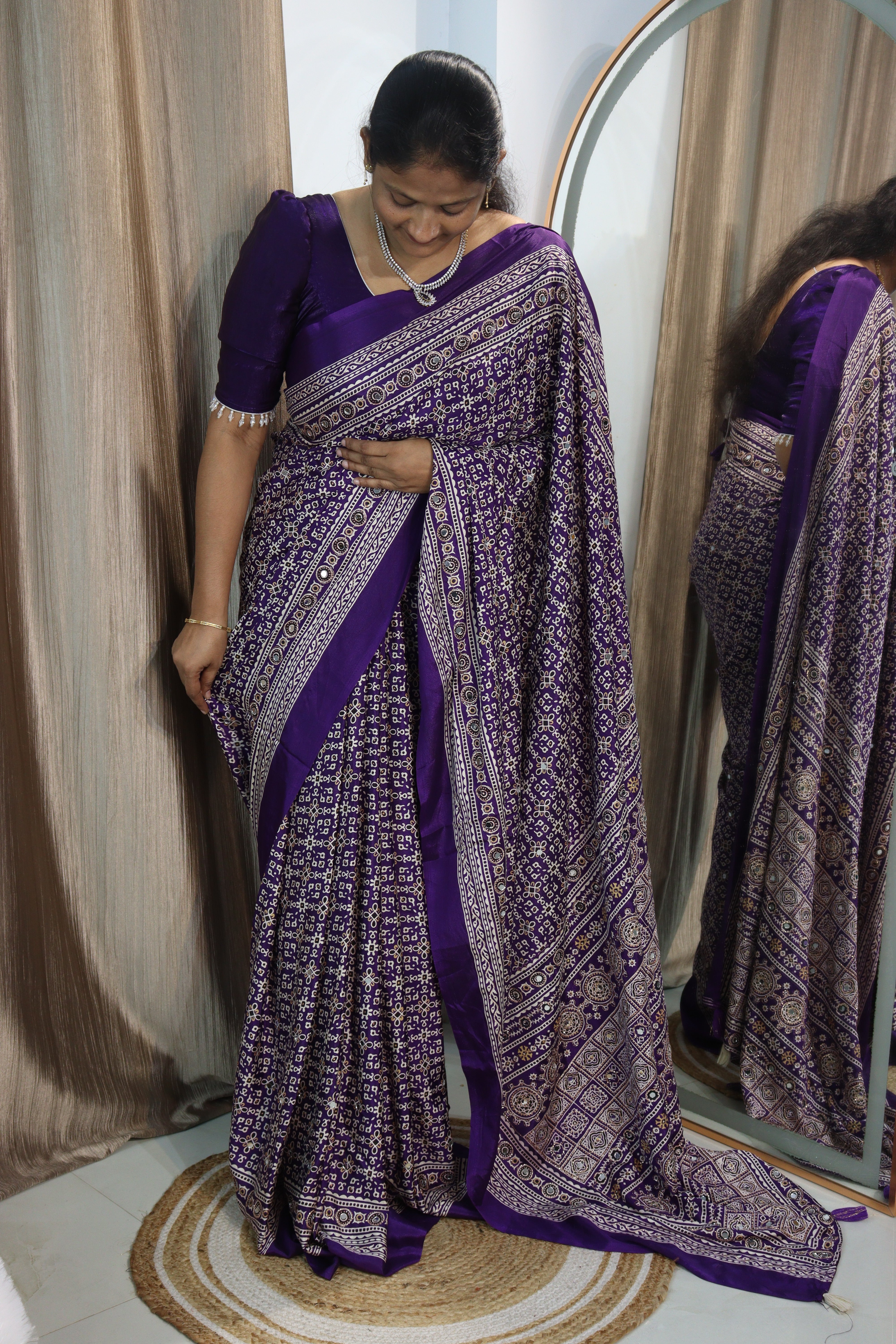 Anjali: Mirror work sarees