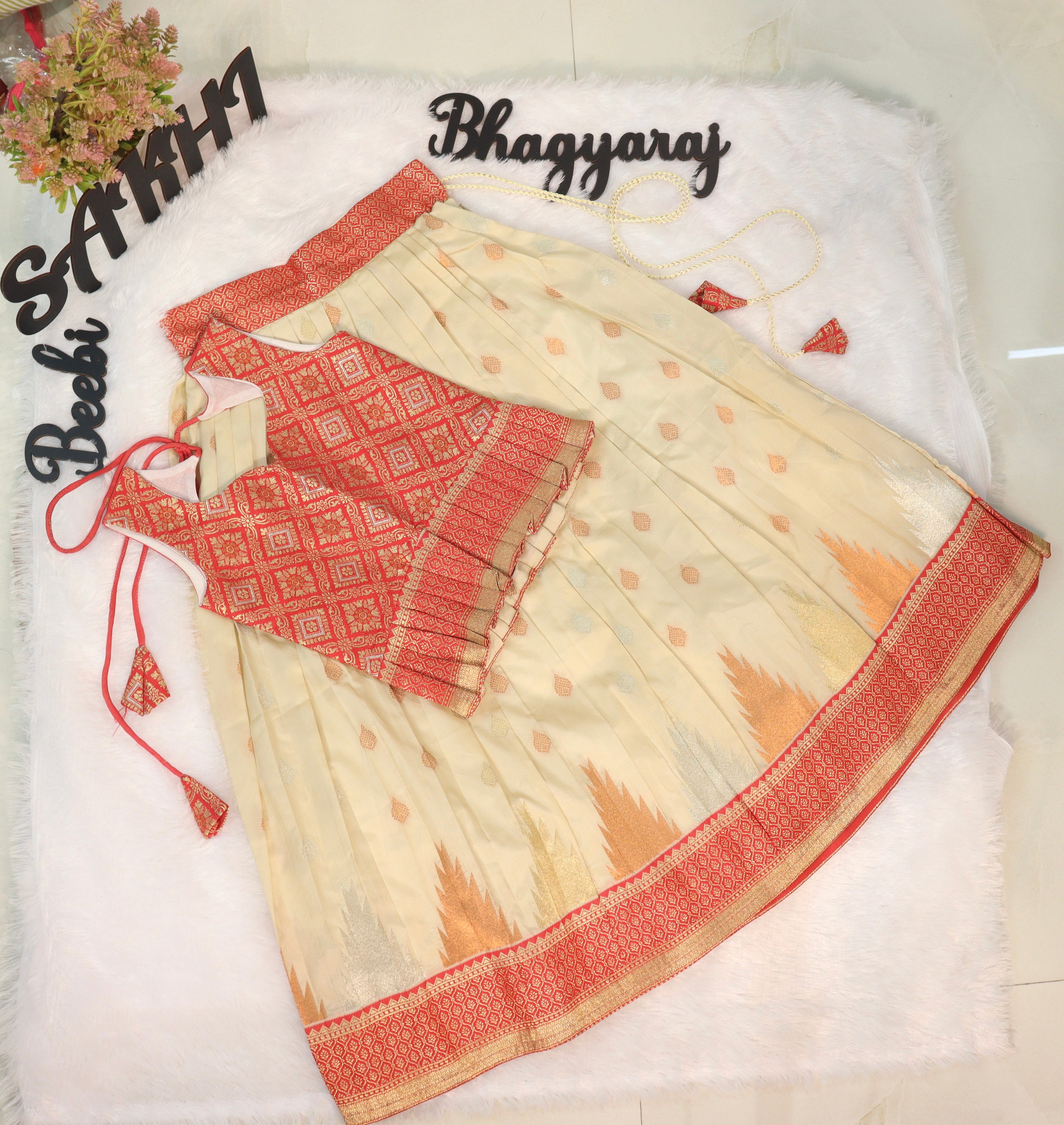 Pranavi: pattu Lehengas for kids