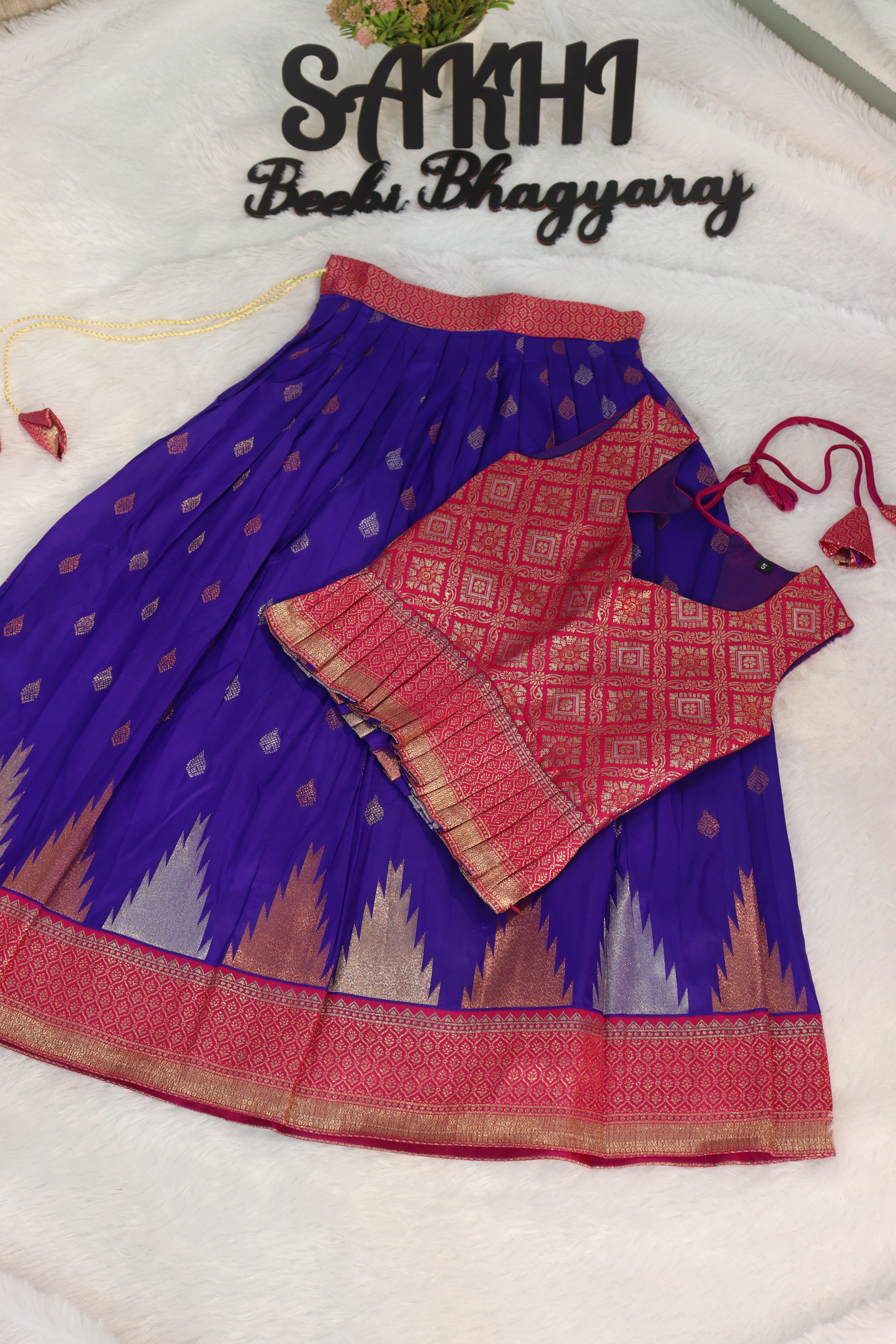 Pranavi: pattu Lehengas for kids
